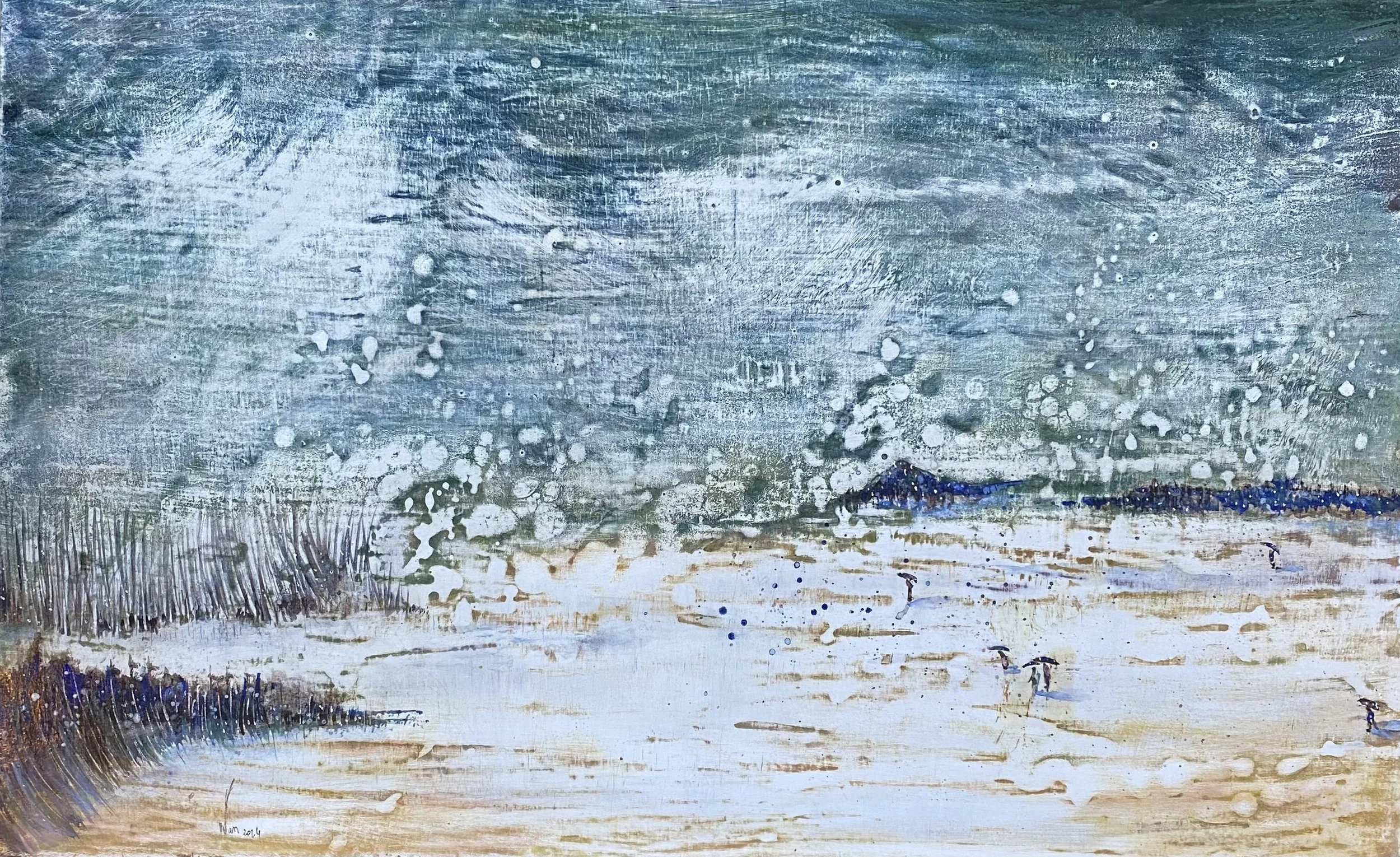  5. Agnès Vandermarcq, Le temps des tempêtes, tempera sur bois, 48 x 30 cm, 2024 