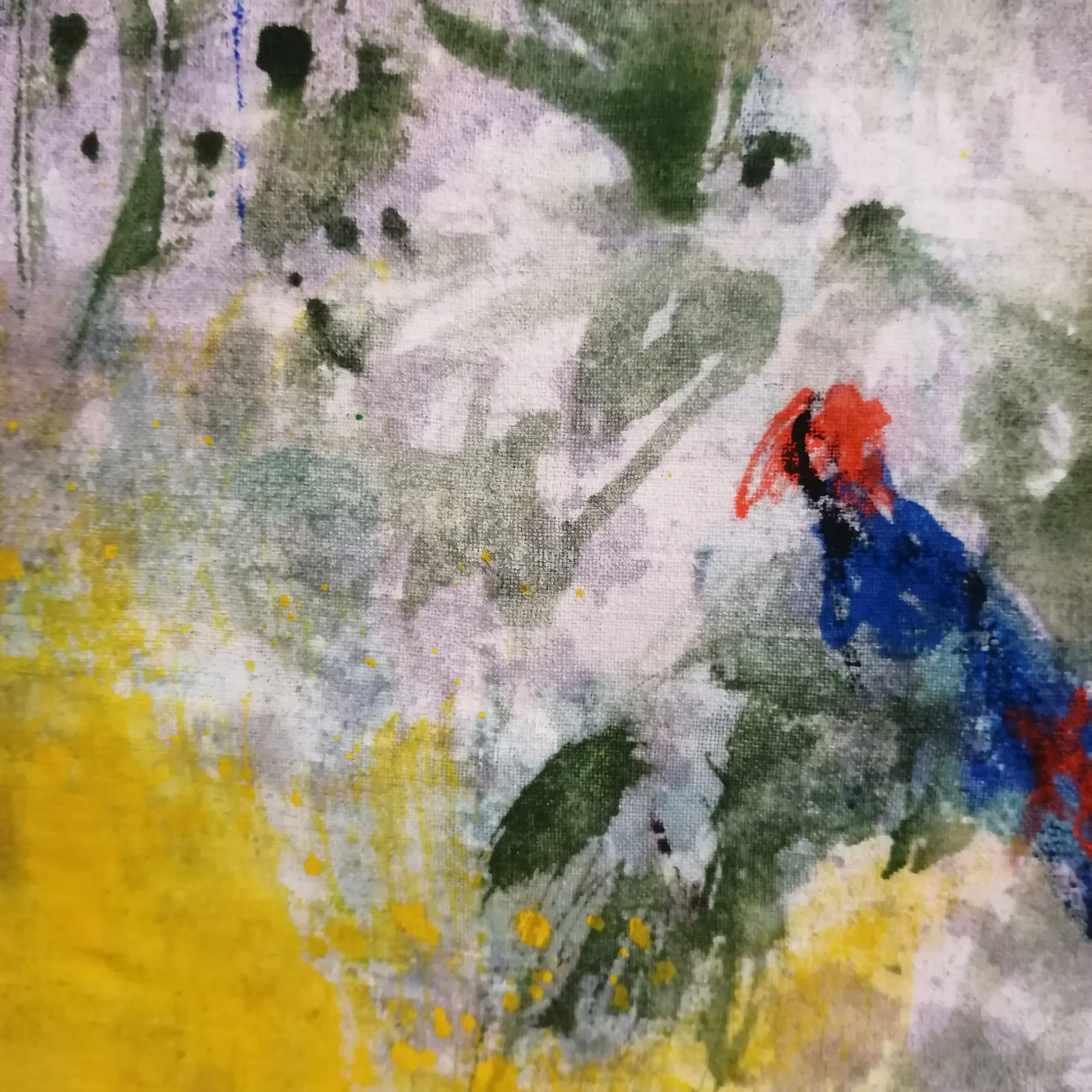  Agnès Vandermarcq, Oiseau (détail), tempera sur bois, s.d. 