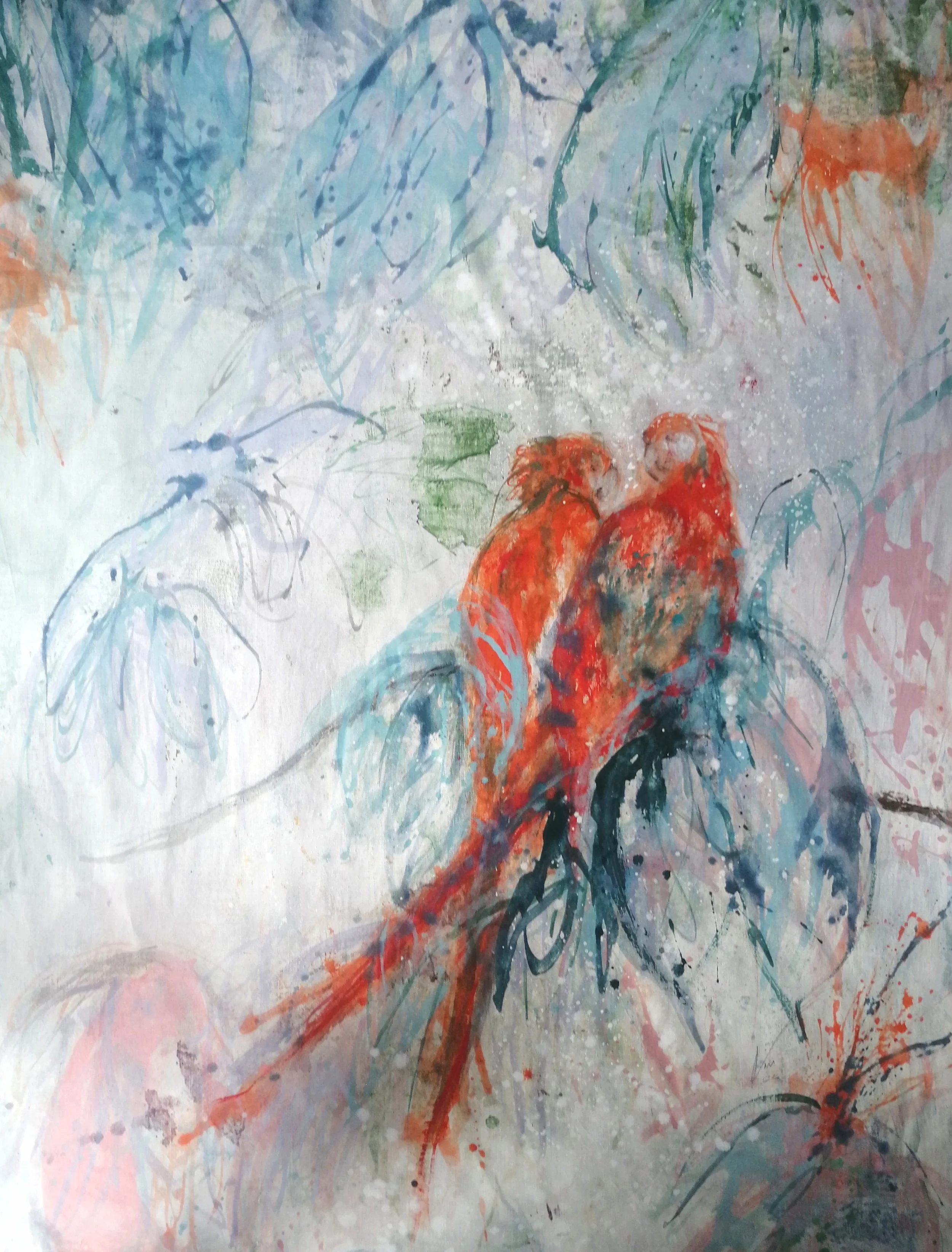  Agnès Vandermarcq, Confidence, tempera sur toile, 97 x 126 cm, 2022-2023 