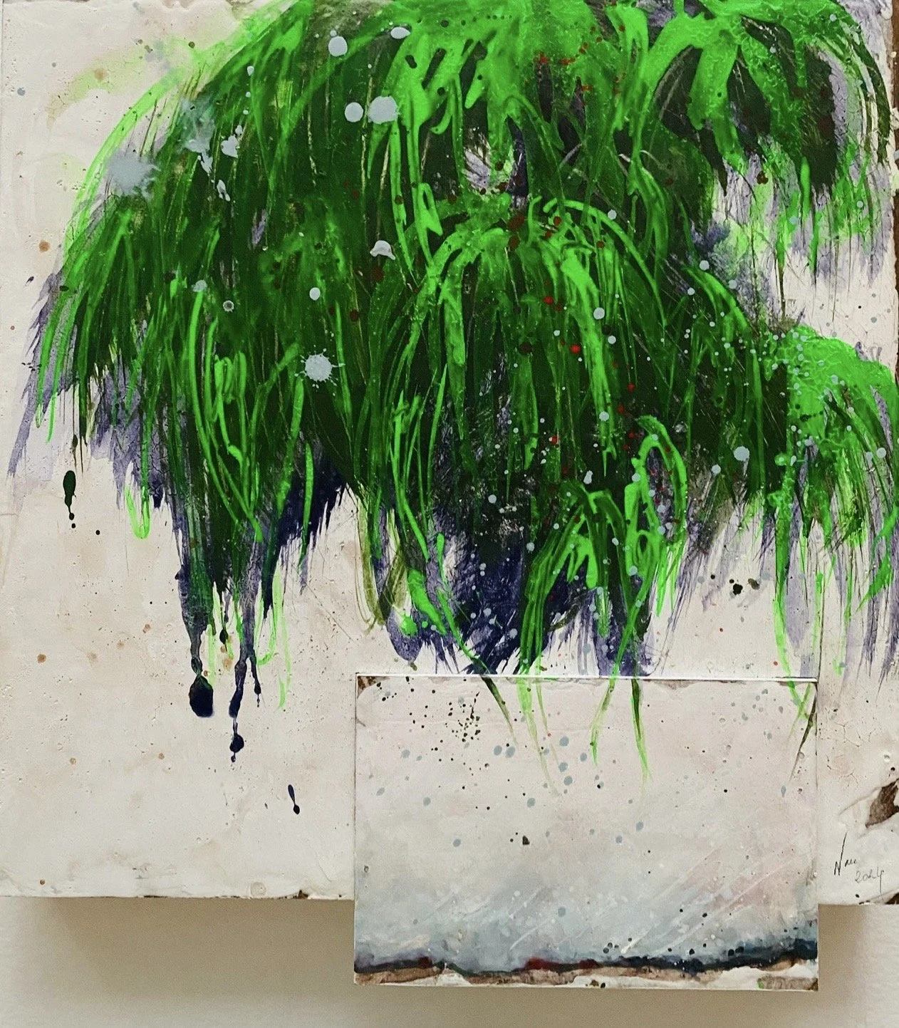  Agnès Vandermarcq, Antipodes 2, tempera sur bois, 30,5 x 30,5 cm, 2024 