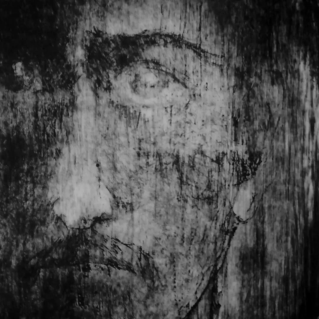  Agnès Vandermarcq, Portrait d’une gueule cassée (détail), eau-forte en manière de monotype, 28 x 38 cm, 2022 
