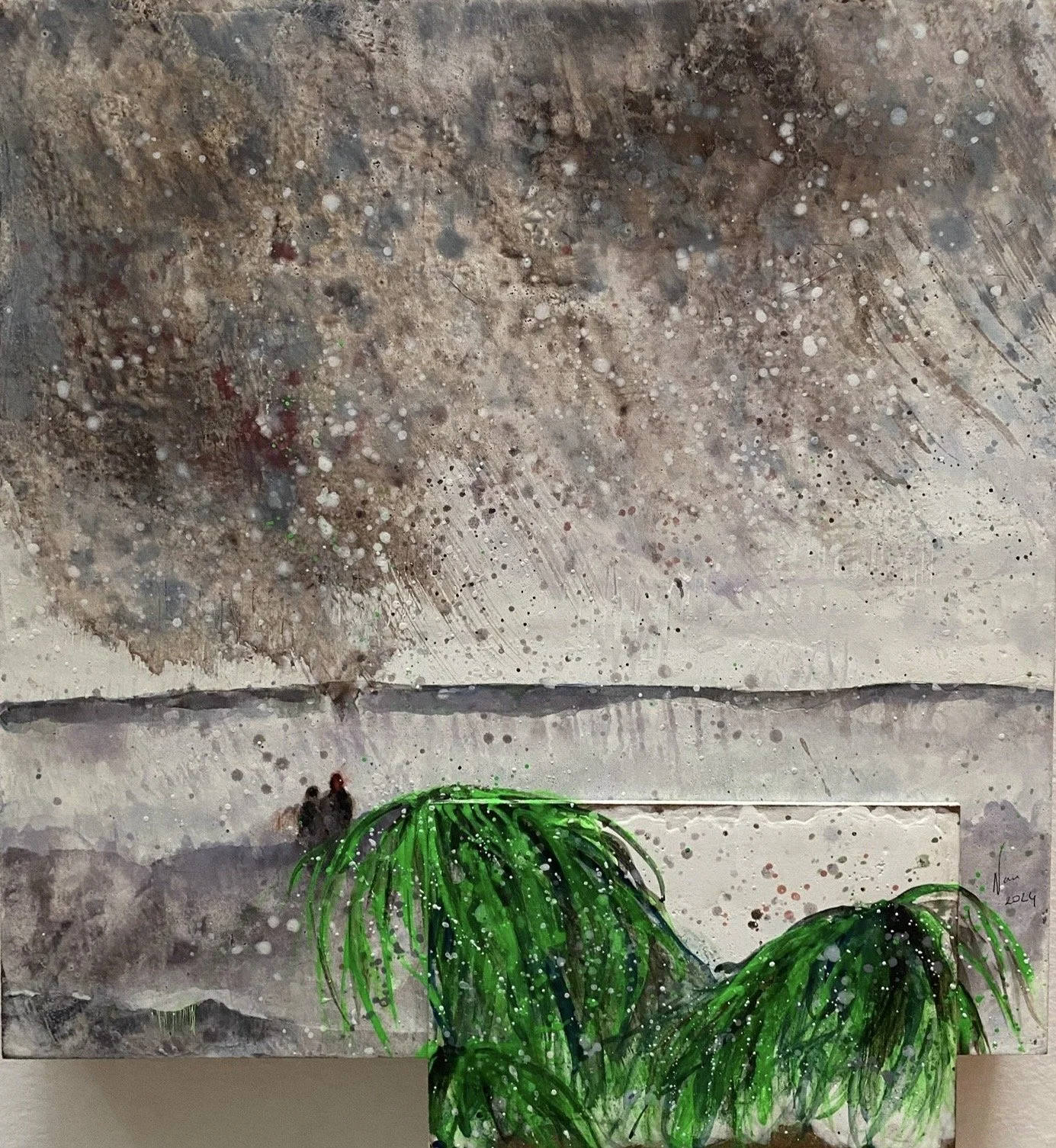  Agnès Vandermarcq, Antipodes 1, tempera sur bois, 30,5 x 30,5 cm, 2024 