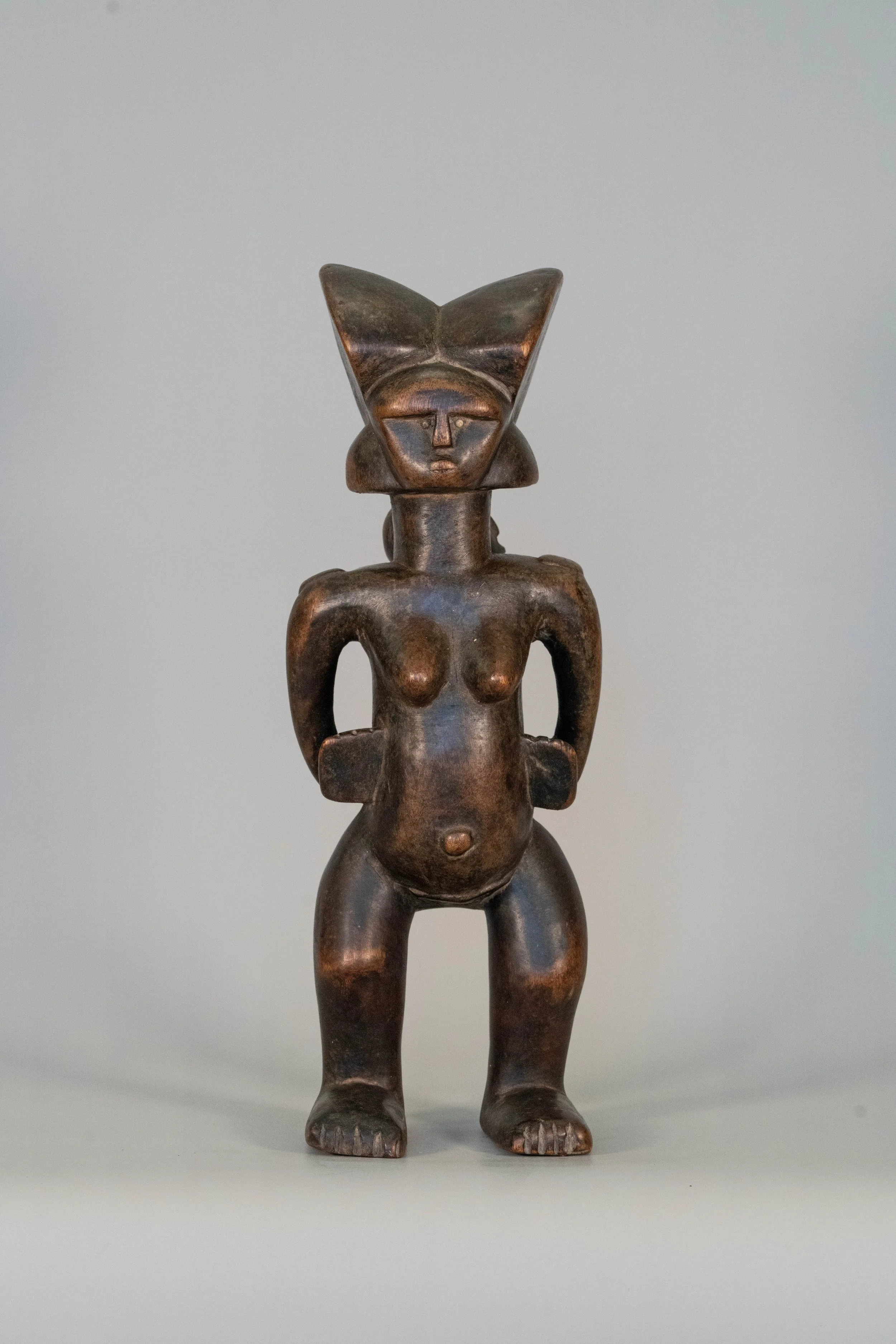 Nyamwezi Mother and Child (on back) Mwana Hiti Figure, Tanzania