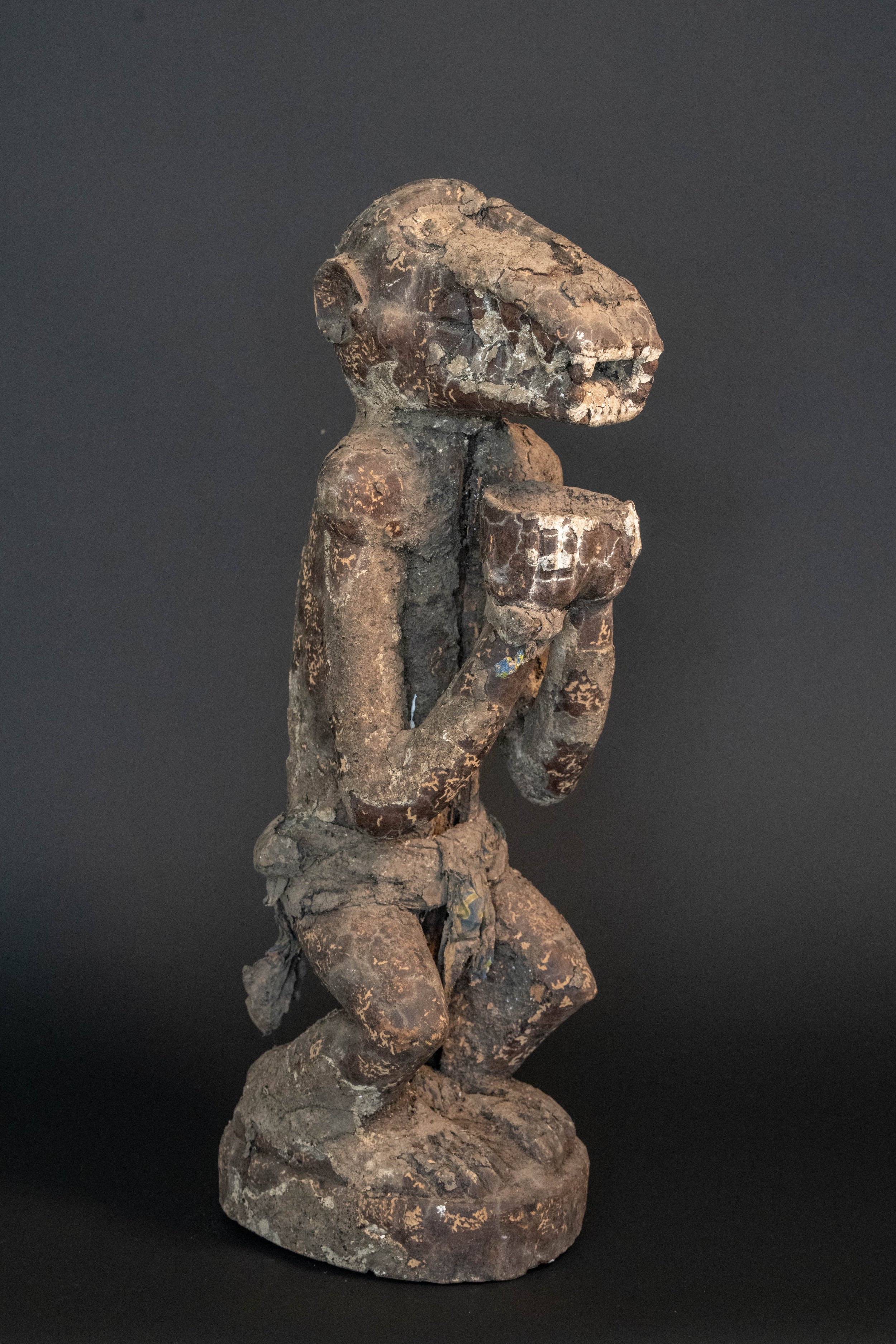 Baule Monkey Bowl-Bearer Figure, Côte d’Ivoire