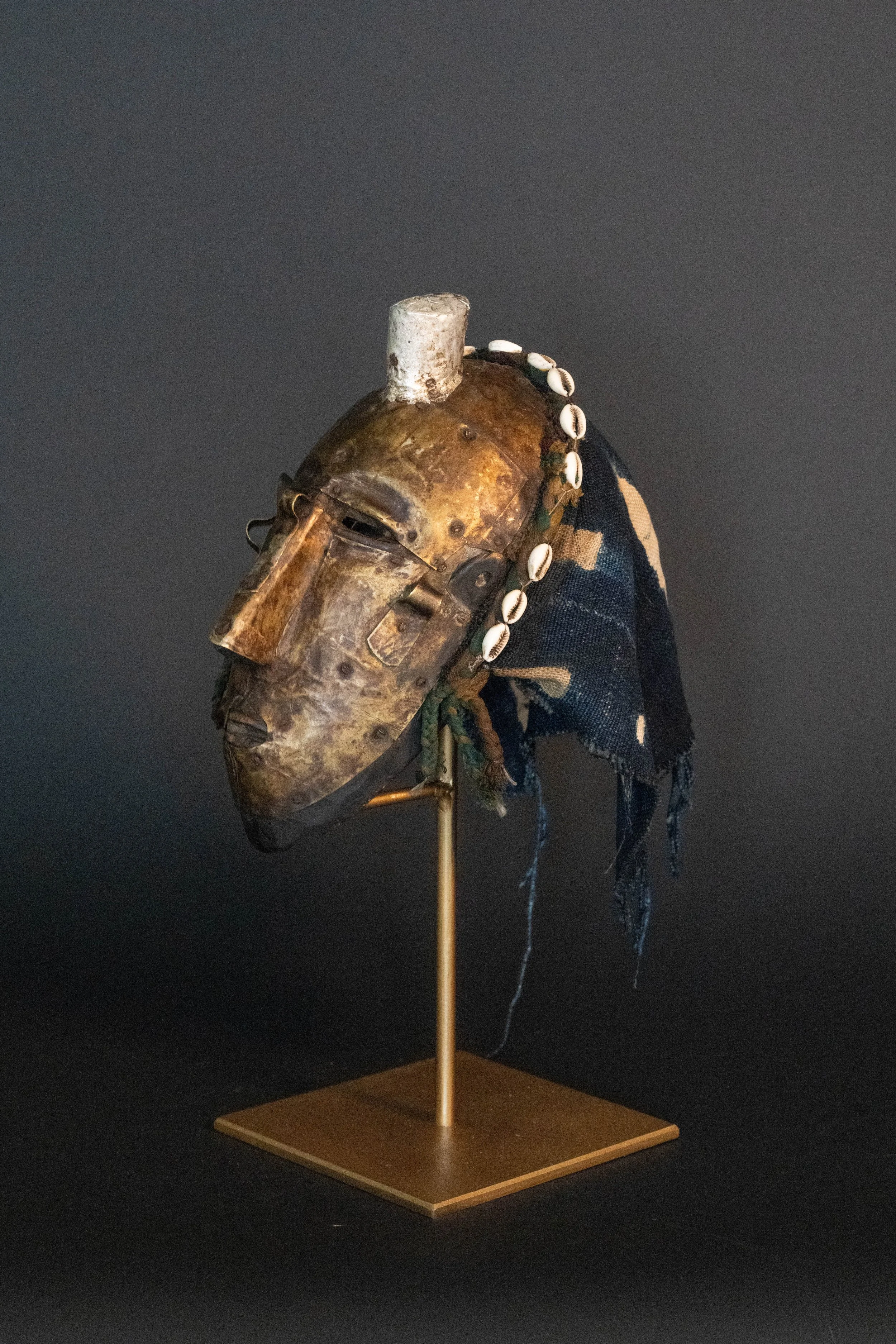 Marka Metal - Clad Mask with Indigo Textile, Mali / Burkina Faso