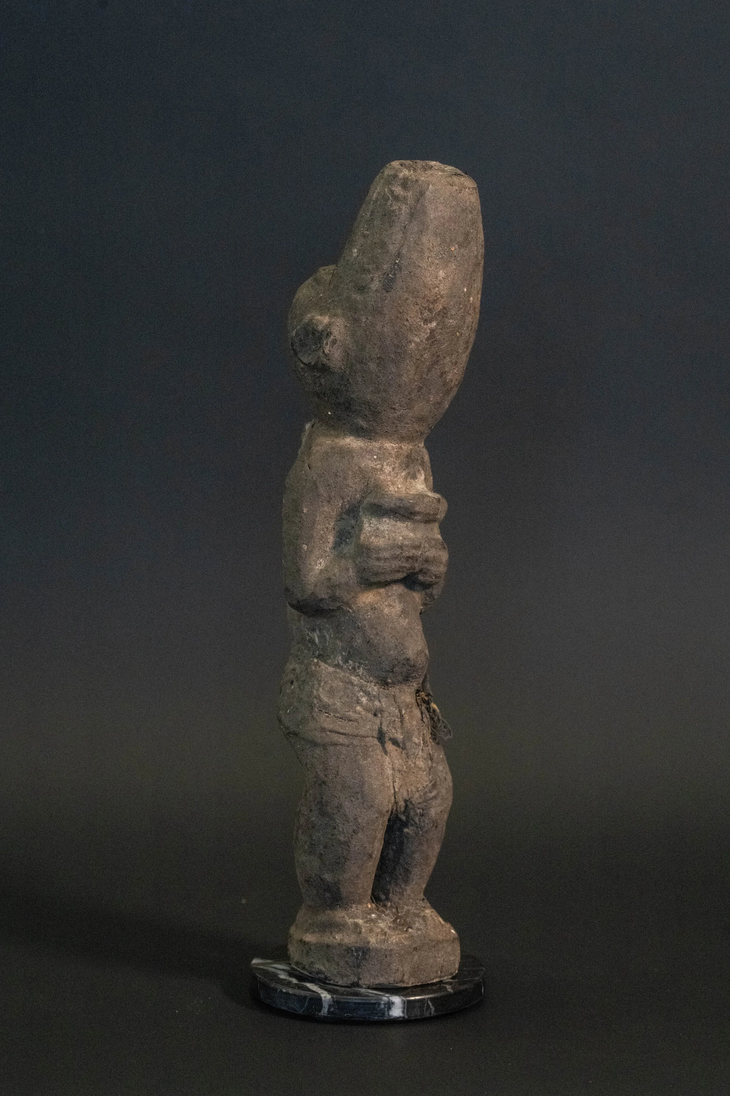 Baule Spirit Monkey with Offering Cup Shrine Figure, Côte d’Ivoire