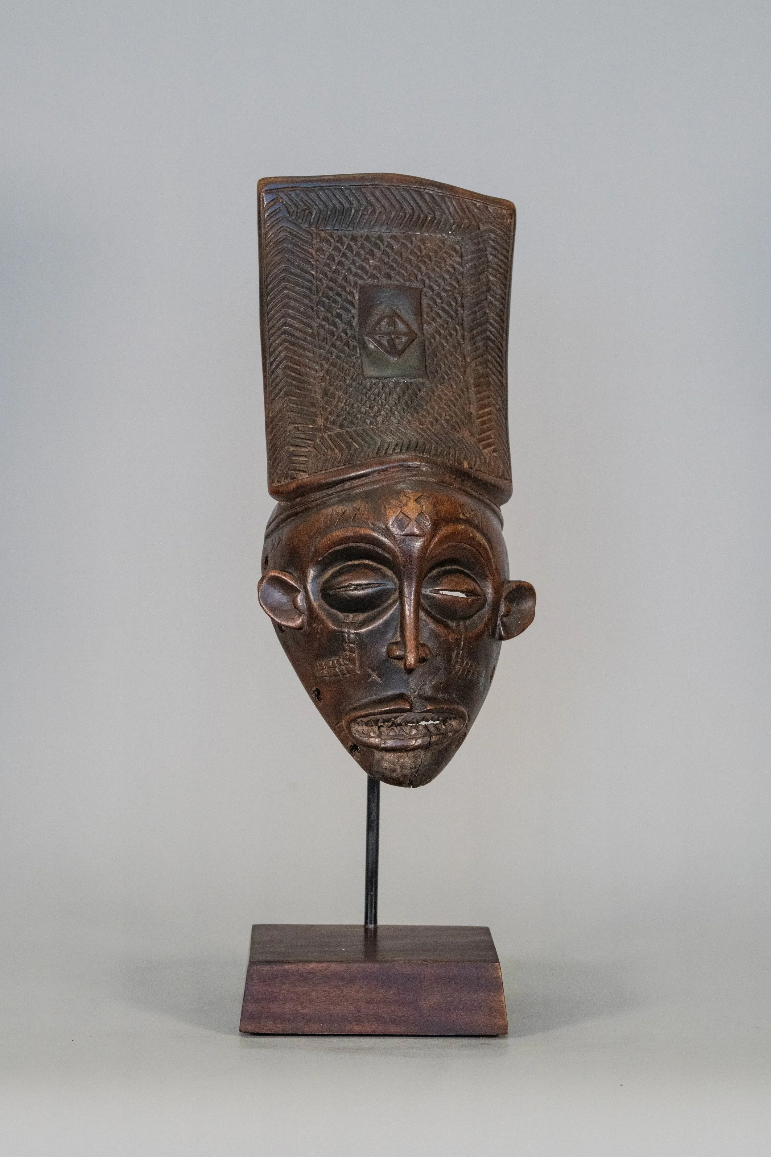 Chokwe Mask with Carved Headdress, Angola / Democratic Republic of the Congo Border Region