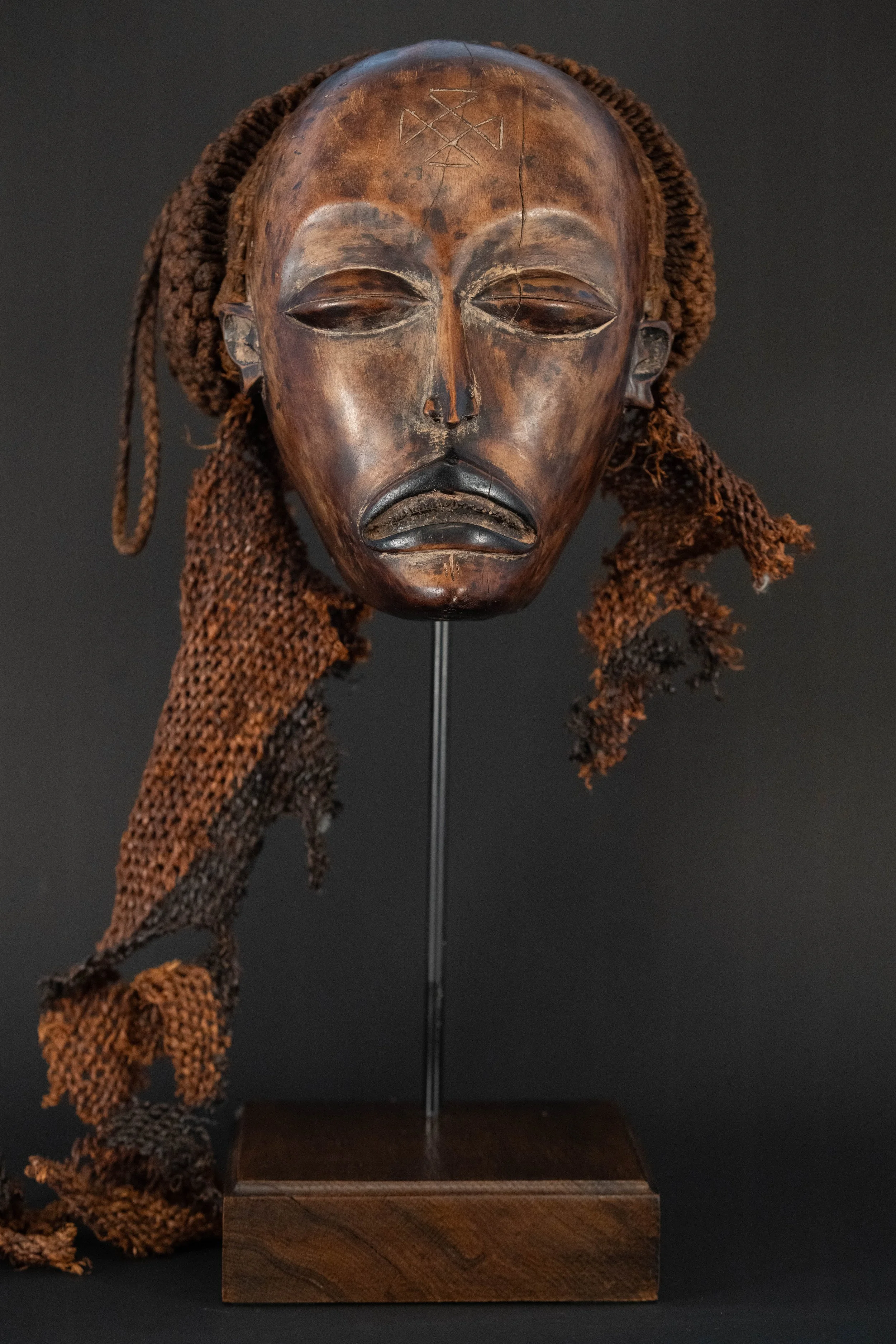 Chokwe Pwo Female Mask with Headdress, Angola / Democratic Republic of the Congo Border Region