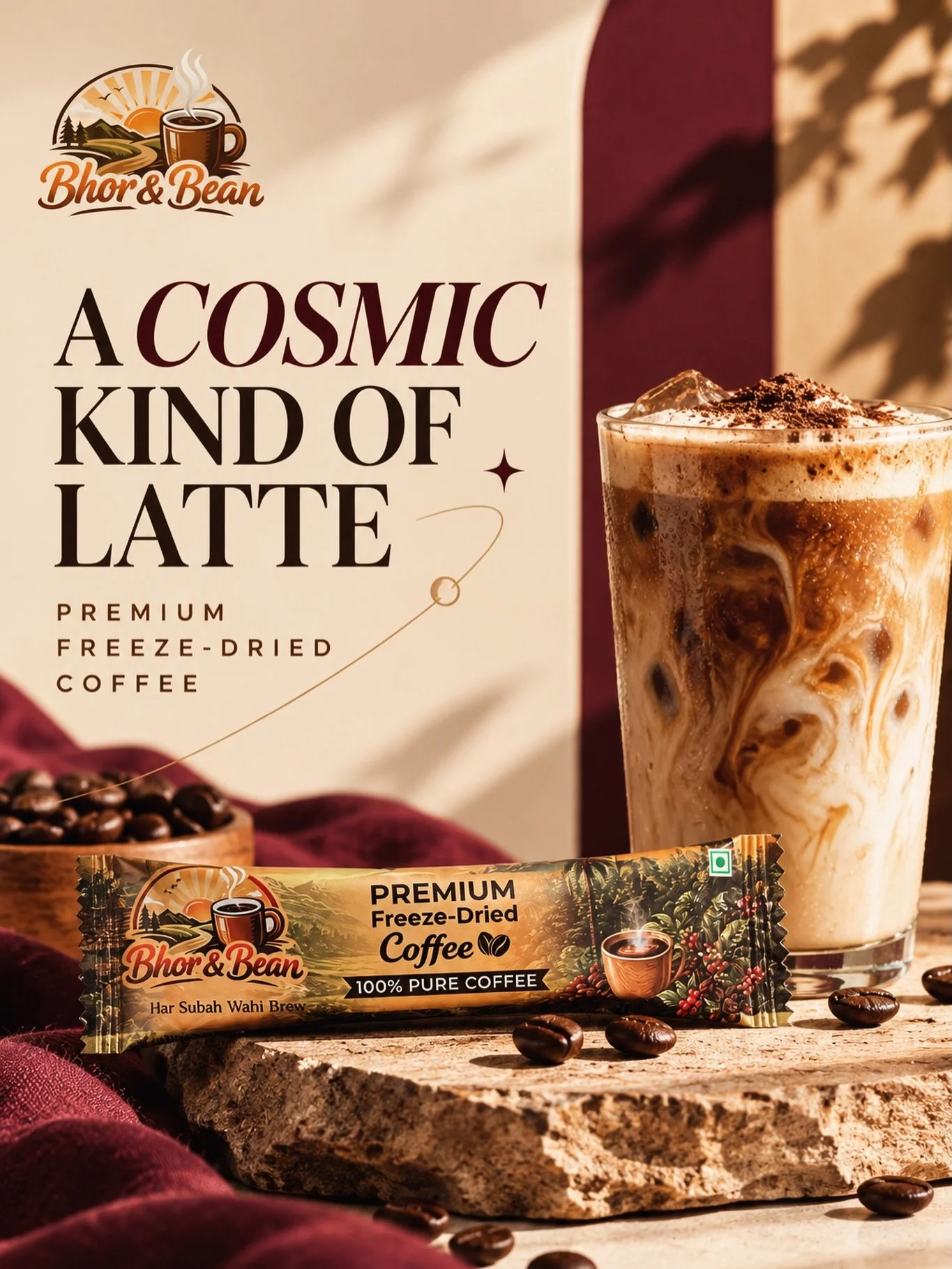 A little indulgence. A little everyday luxury. ☕✨

Rich coffee, effortless moments, and a taste worth slowing down for.

Crafted with 100% pure freeze-dried coffee, because even the simplest moments deserve something extraordinary.

Bhor &amp; Bean &