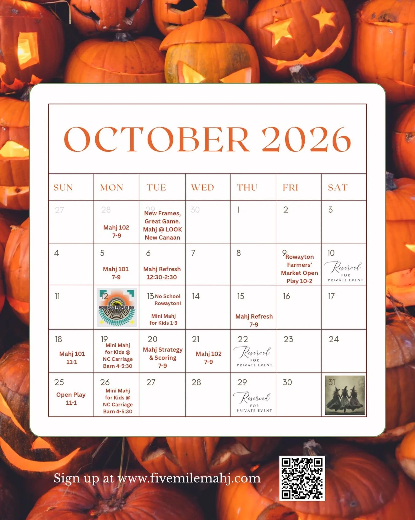 October is right around the corner. Time to hunker down and mahj. Two new classes (Mahj Refresh and Strategy &amp; Scoring). Plus Mini Mahj is back for kids ages 8+. Won&rsquo;t you join us?! #fivemilemahj #mahjonglessons #mahjongclass #mahjongkids #