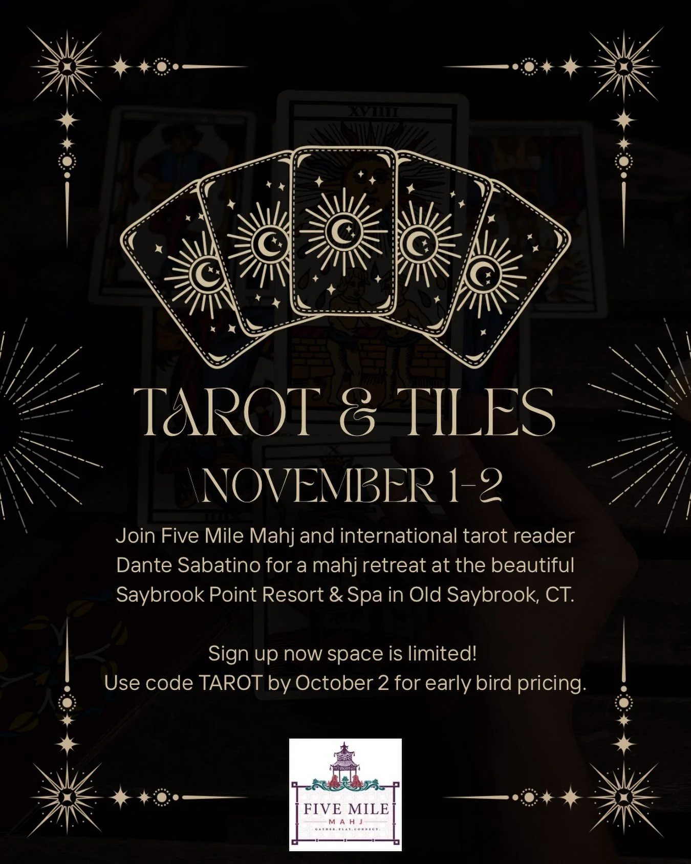 Lino to register in bio 🖤 🀄️ ✨ #tilesandtarot #mahjongretreat #allsaintsmahj #mahjong #connecticutmahj