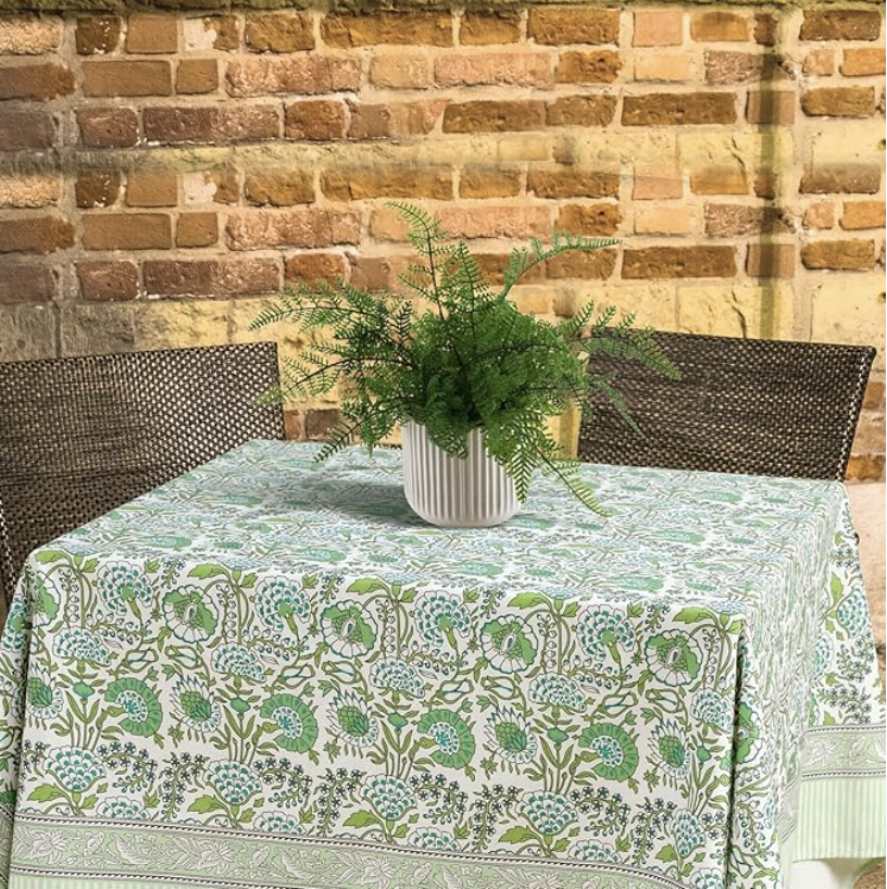 Block Print Cotton Tablecloth (60"x60")