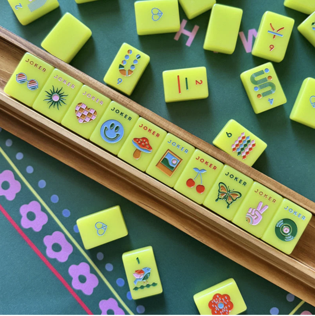 Peace Love Mahjong Tiles