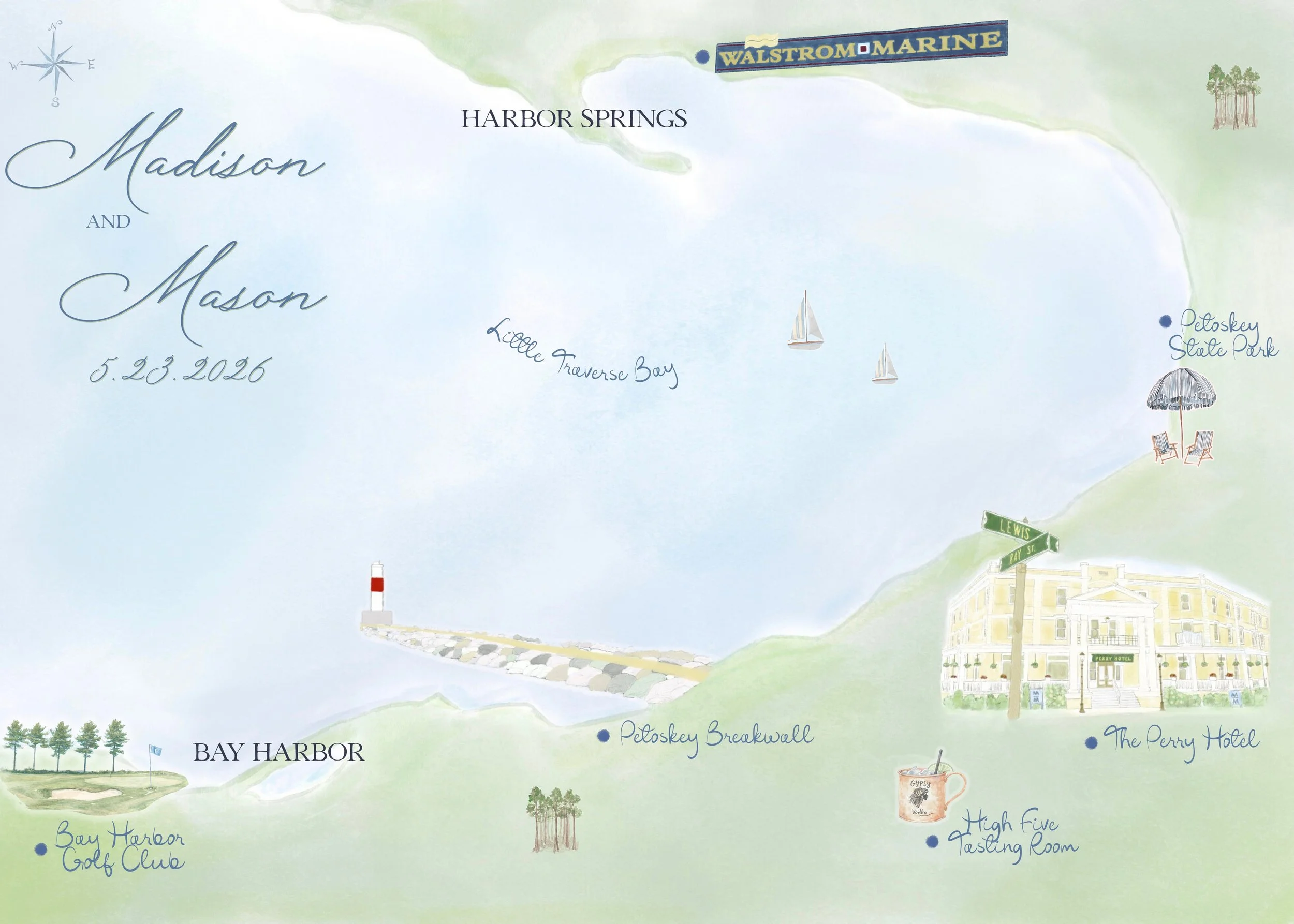 Custom Illustrated Wedding Map