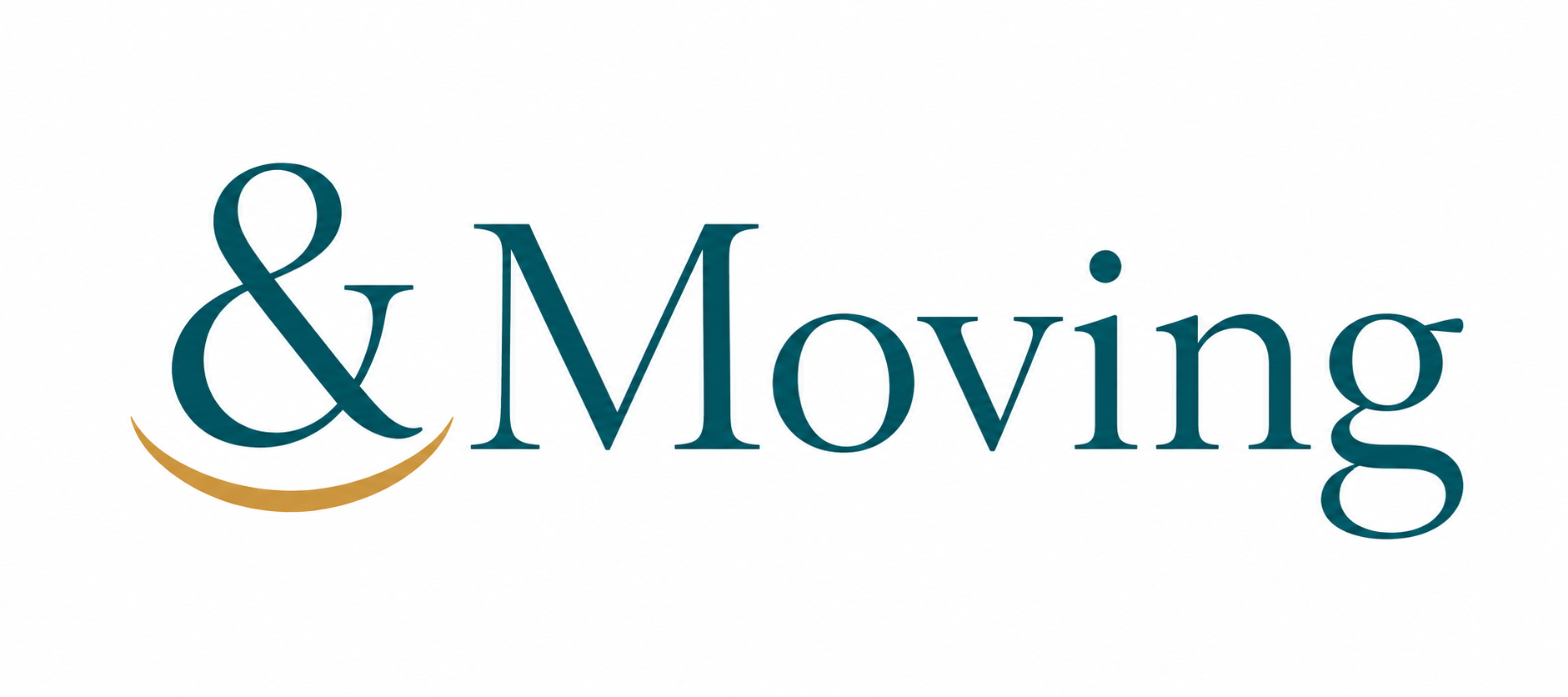 &Moving logo — the word "Moving" in teal font beneath a curved line under an ampersand, on a white background.