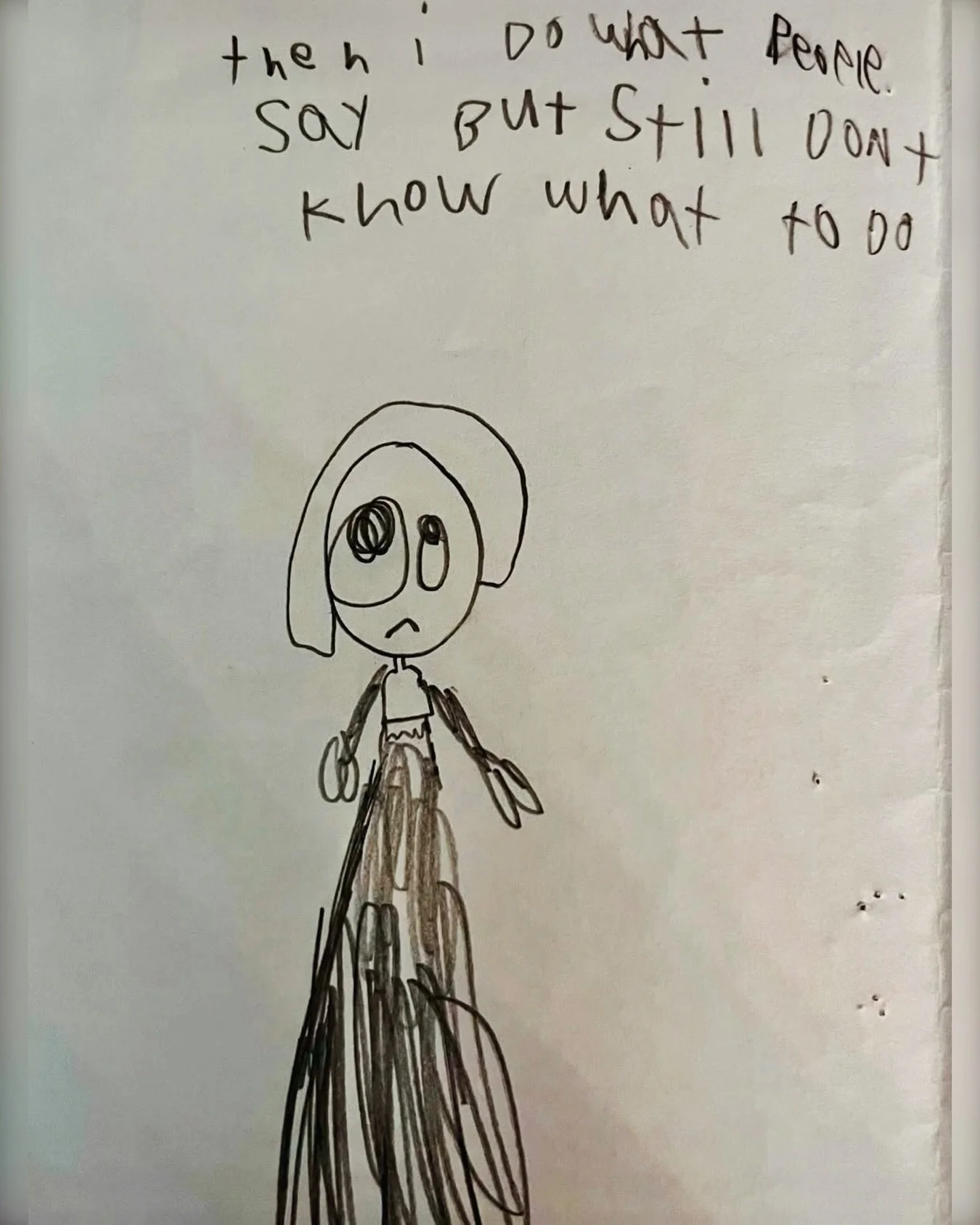&ldquo;Then I do what people say, but still don&rsquo;t know what to do.&rdquo;
The words scrawled across a piece of paper my son handed me a few years ago. 💔

At school, he was often given paper and a pen and put at a desk outside his classroom. Th