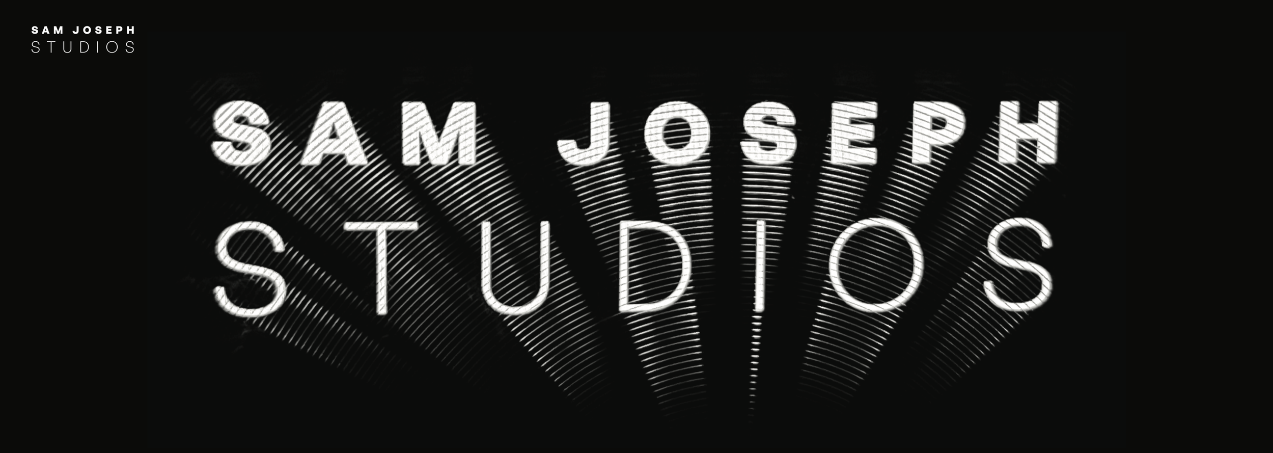 Black and white logo for Sam Joseph Studios with the text 'SAM JOSEPH STUDIOS' and a graphic background.