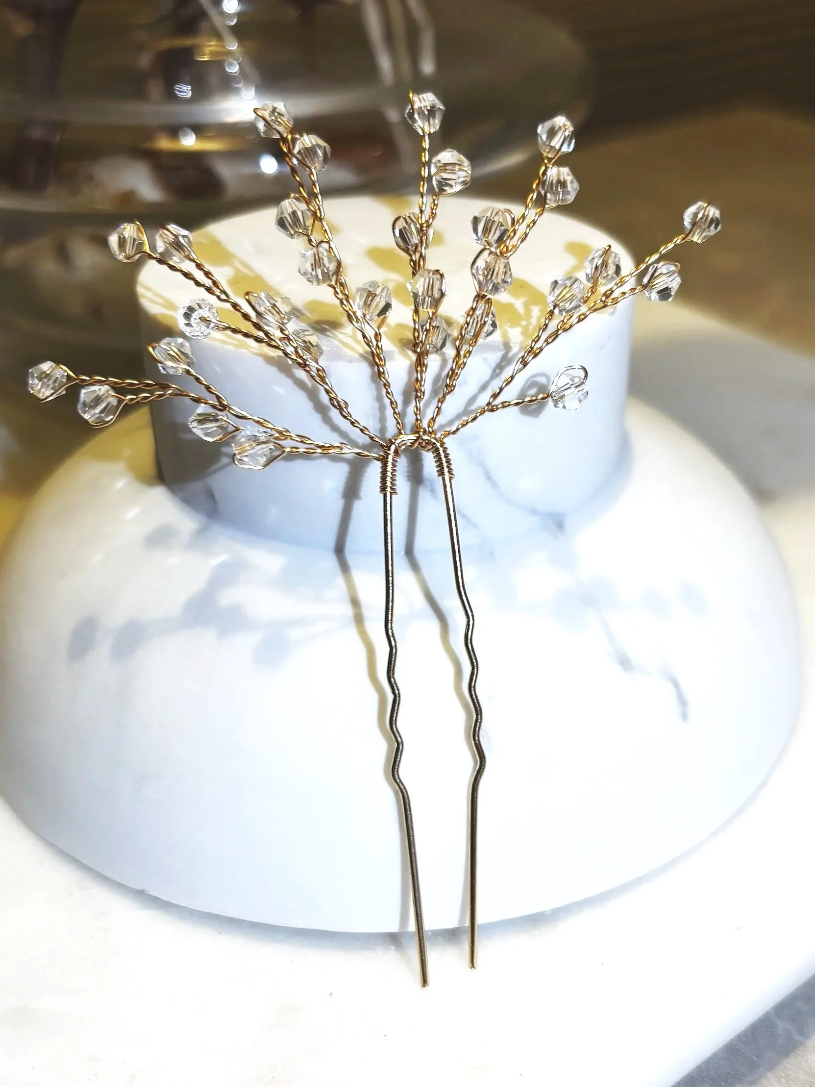 Konfirmand hårnål m. perler