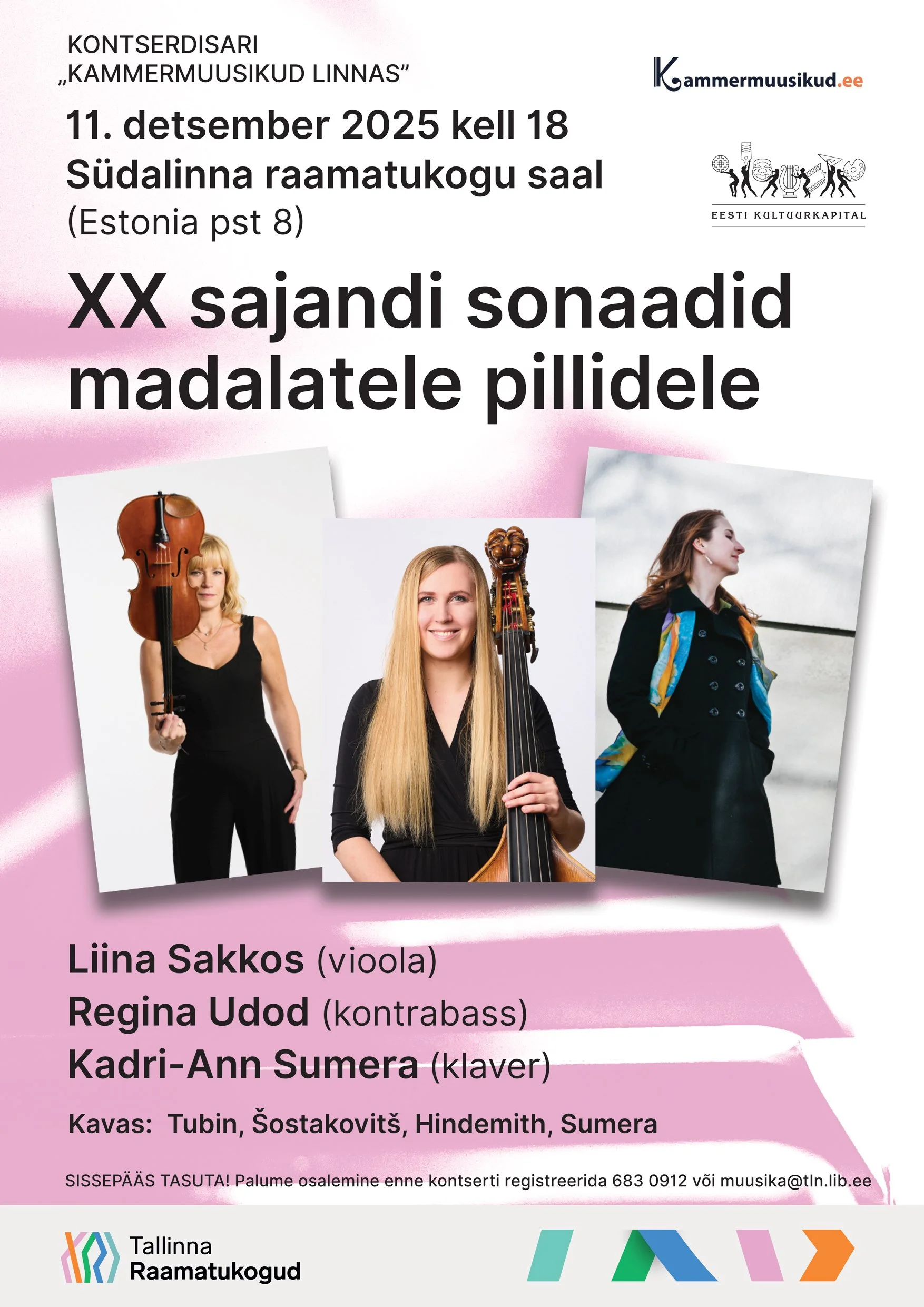 Kammermuusikud linnas. XX sajandi sonaadid madalatele pillidele
