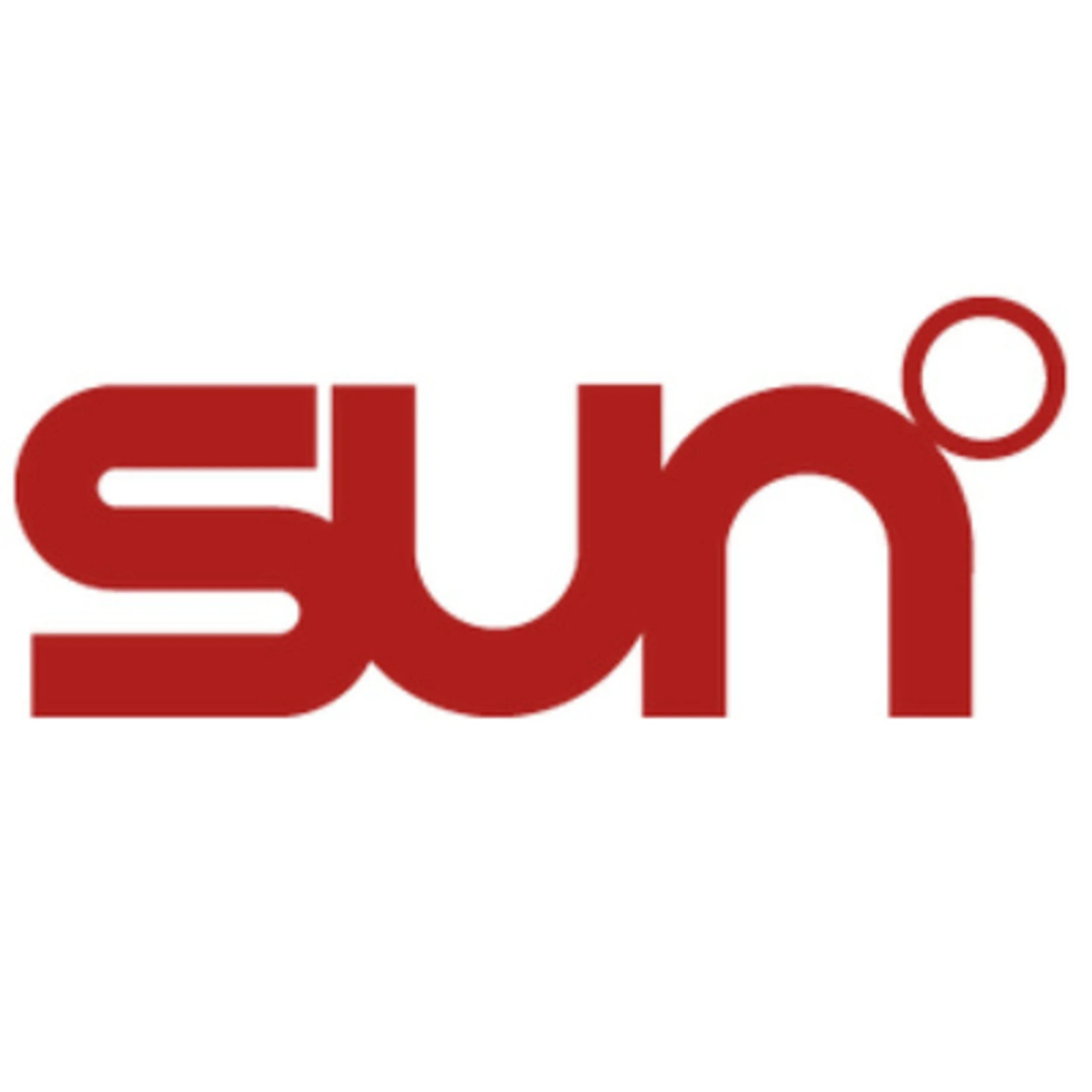 Close-up of the red logo SUN - the Shot Up North logo.
