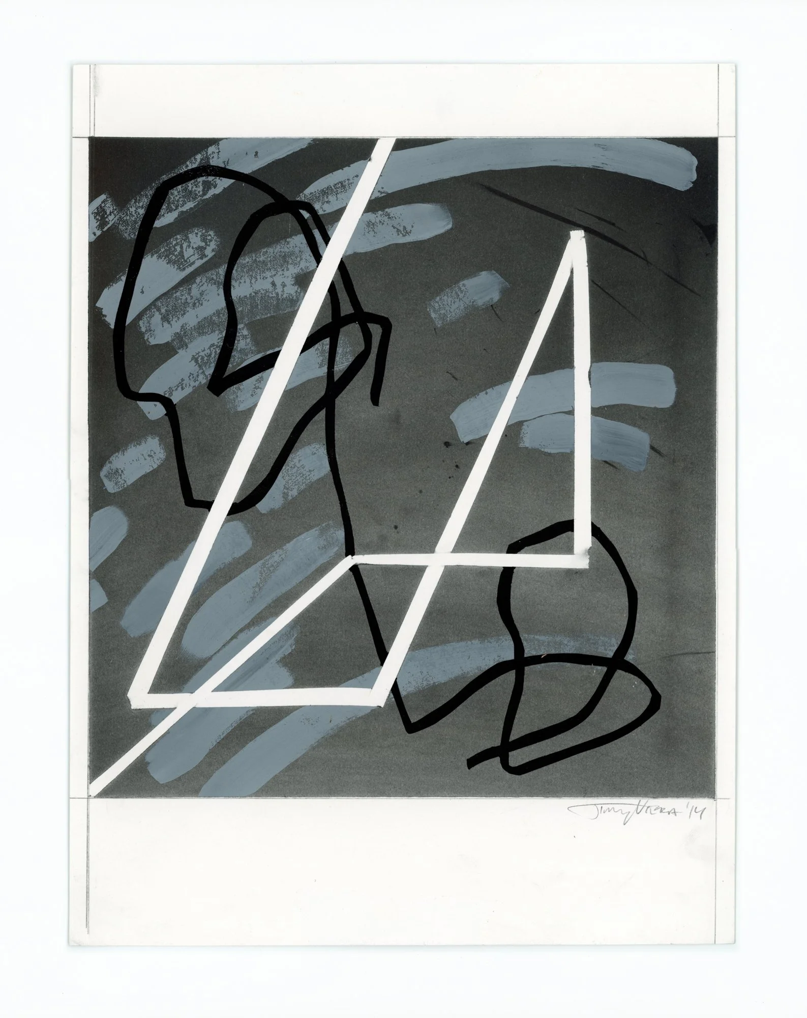 Jimmy Viera "Sketch 5" (12" x 9") acrylic, aerosol, and graphite on bristol, 2014. 600.