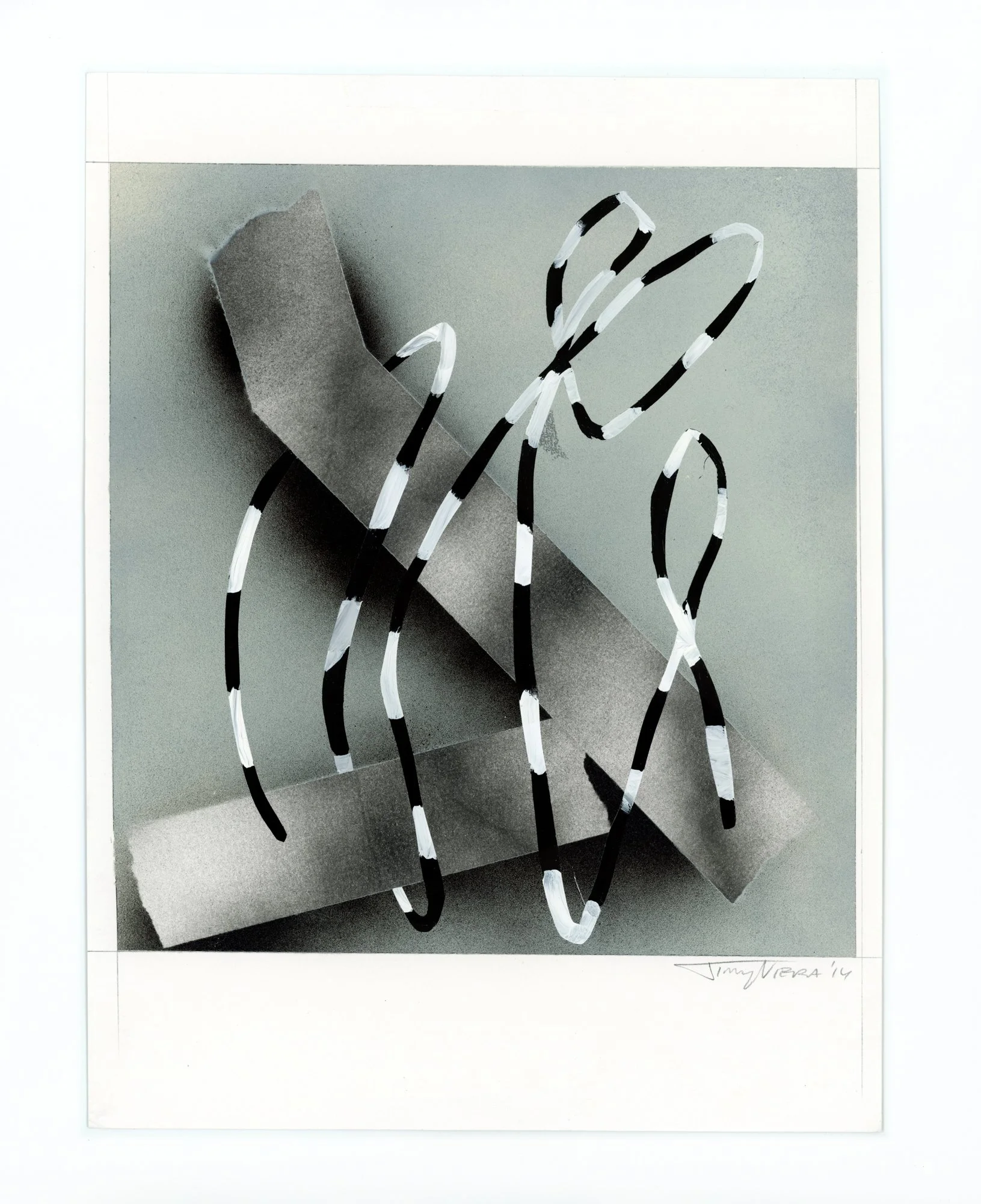 Jimmy Viera "Sketch 2" (12" x 9") acrylic, aerosol, and graphite on bristol, 2014. 600.