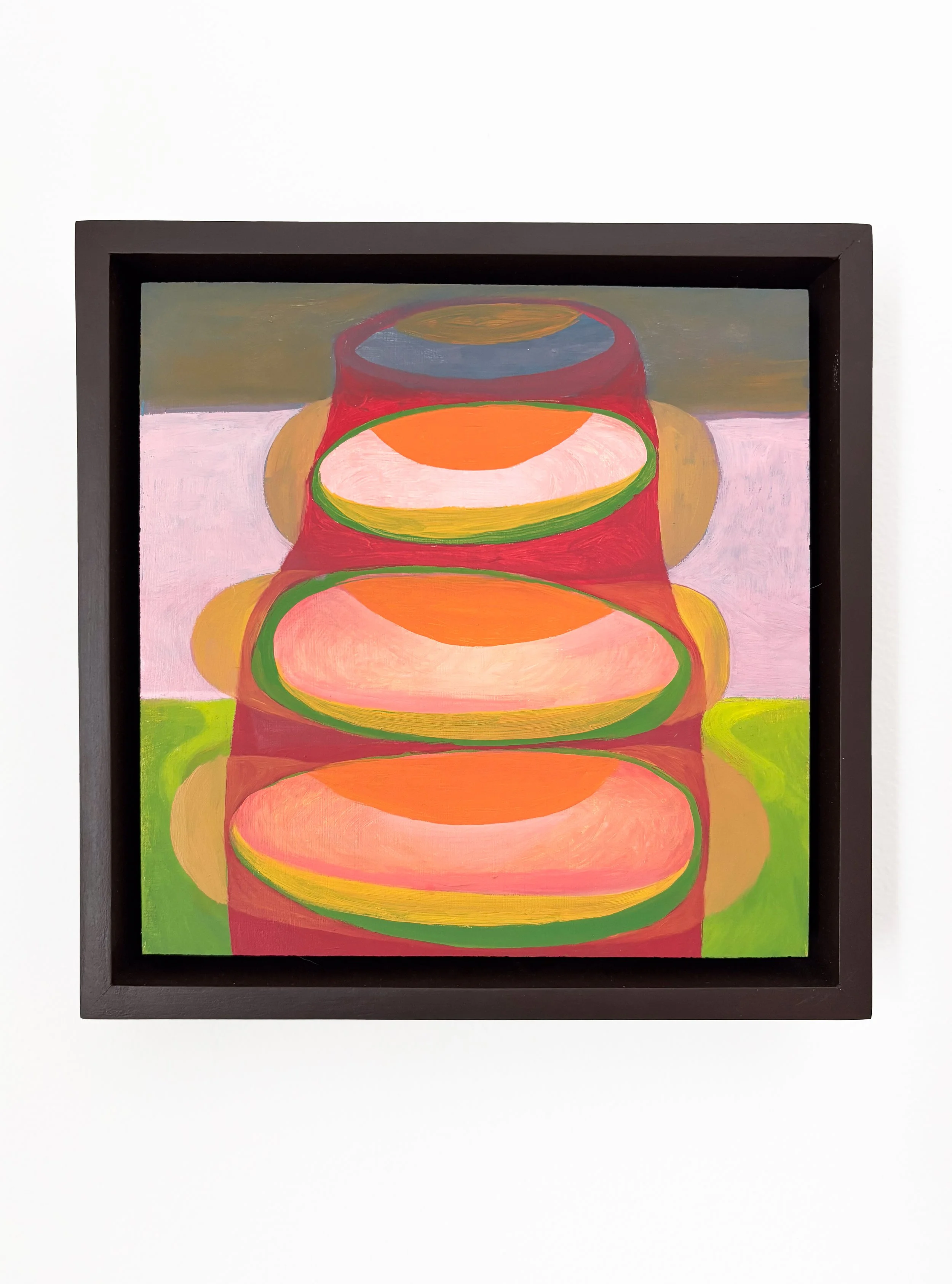 Jessica Gandolf "Pour " (8” x 8”) oil on panel, 2011. 950.