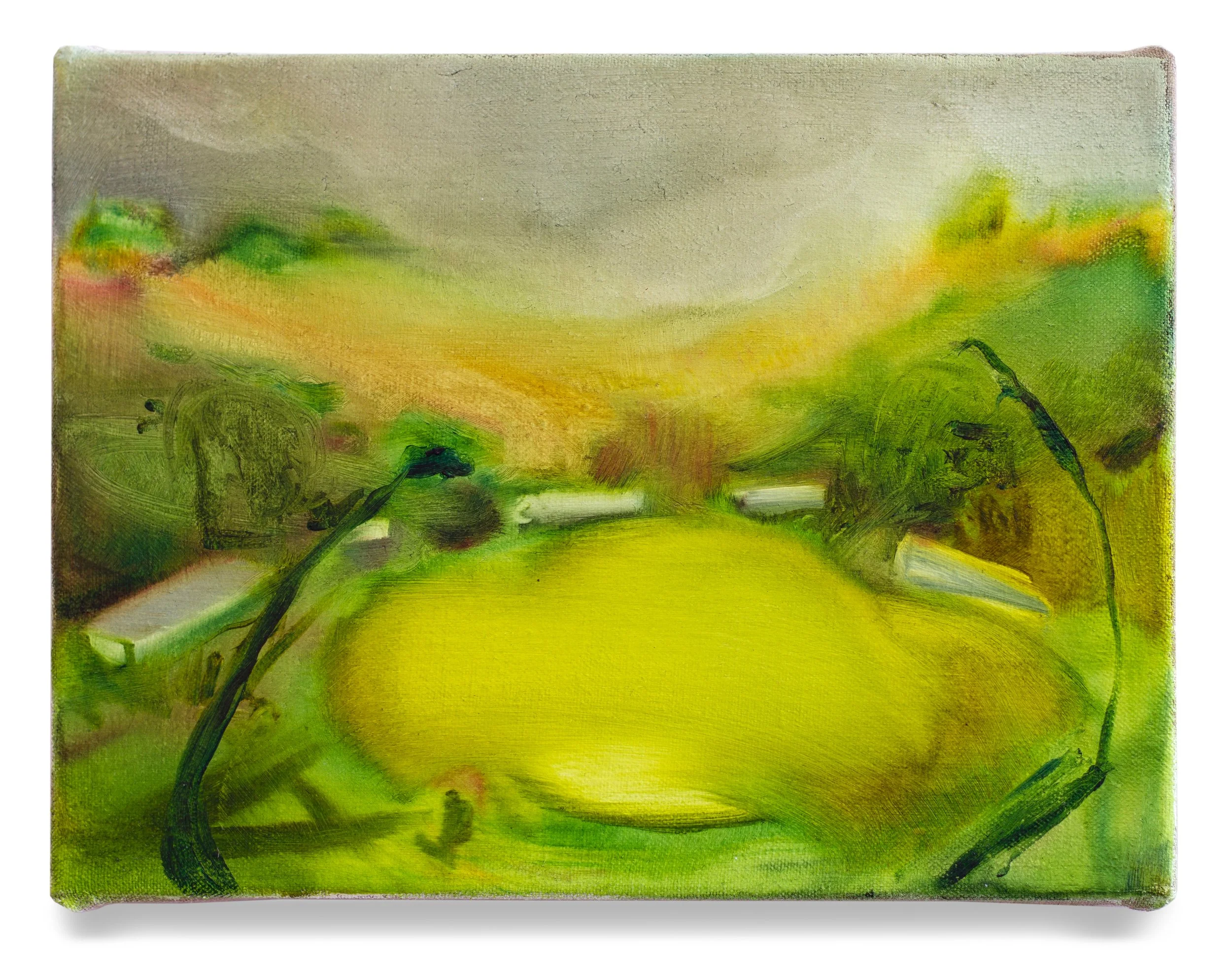 Hannah Stoll "Donors" (9" x 12") oil on linen, 2024. sold.