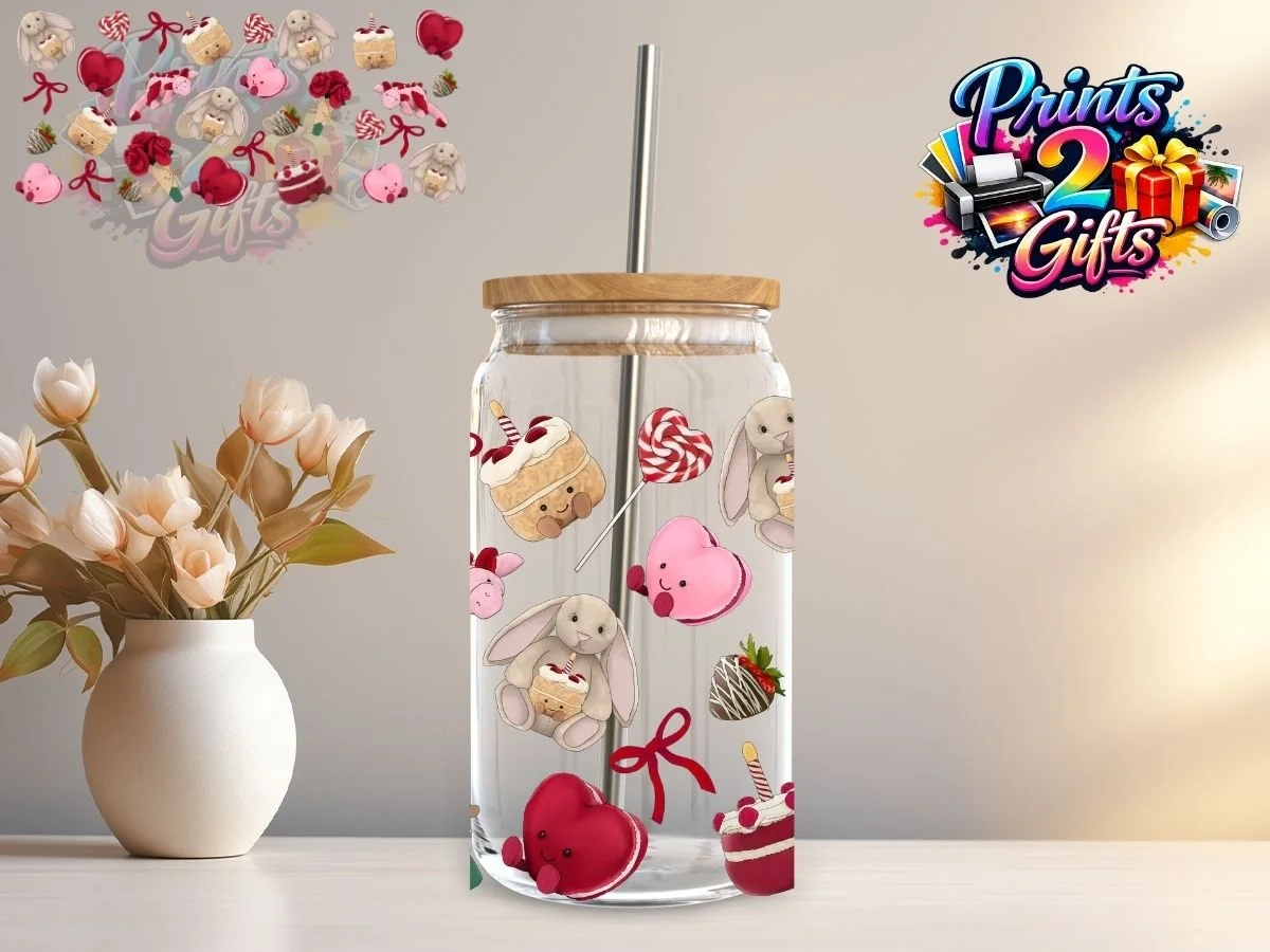 Charming UV DTF 16oz Jelly Cat Tumbler Wrap