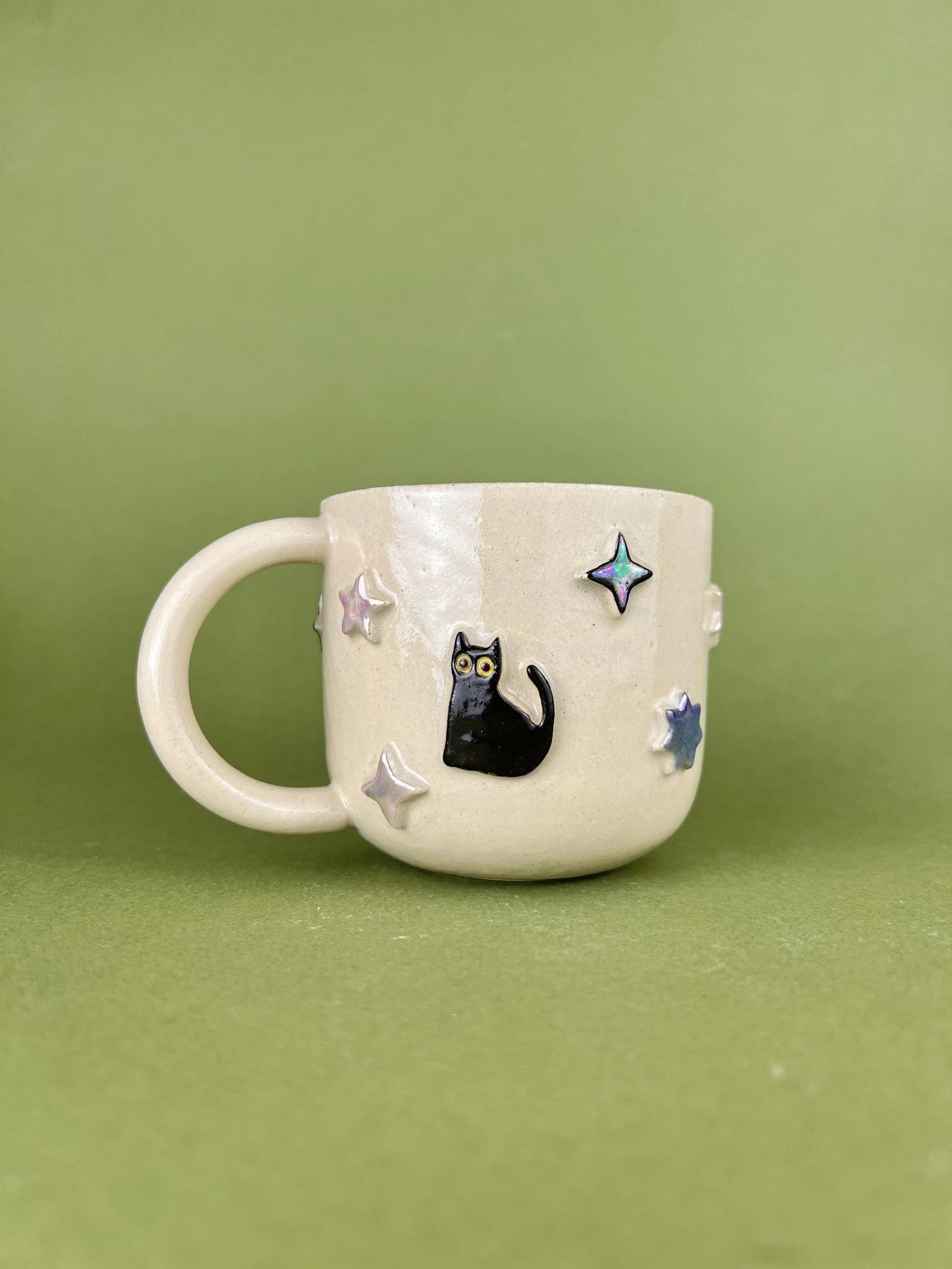 Celestial cat mug