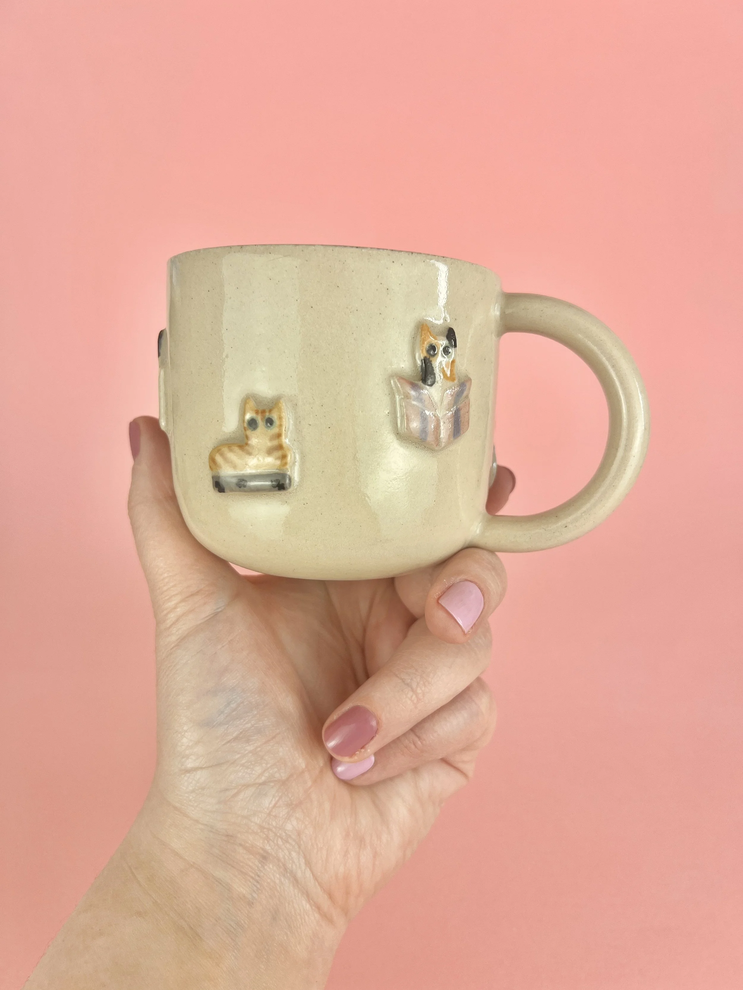I fits, I sits cat mug