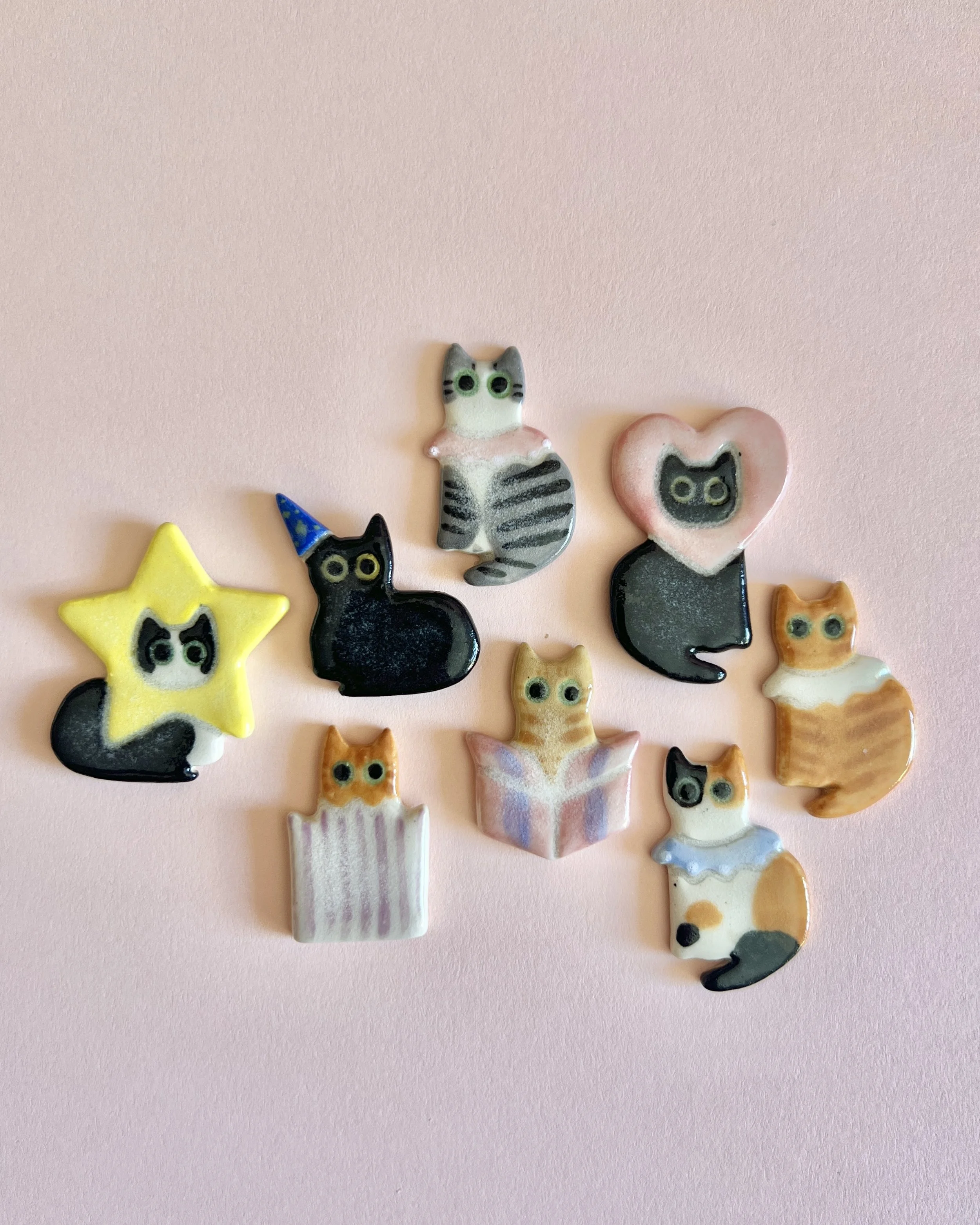 Cats in hats and things pin