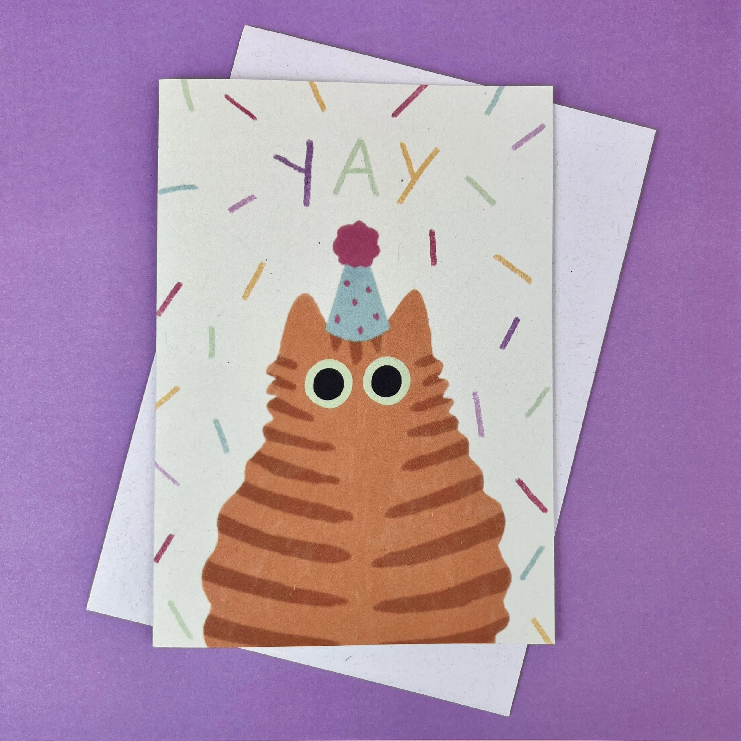 YAY party cat card