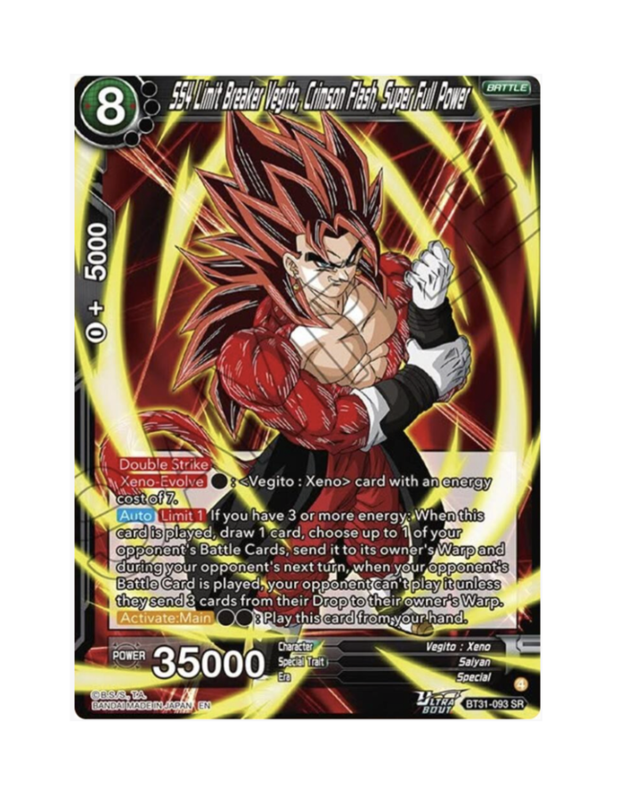 SS4 Limit Breaker Vegito,Crimson Flash,Super Full Power (EN) - BT31-093