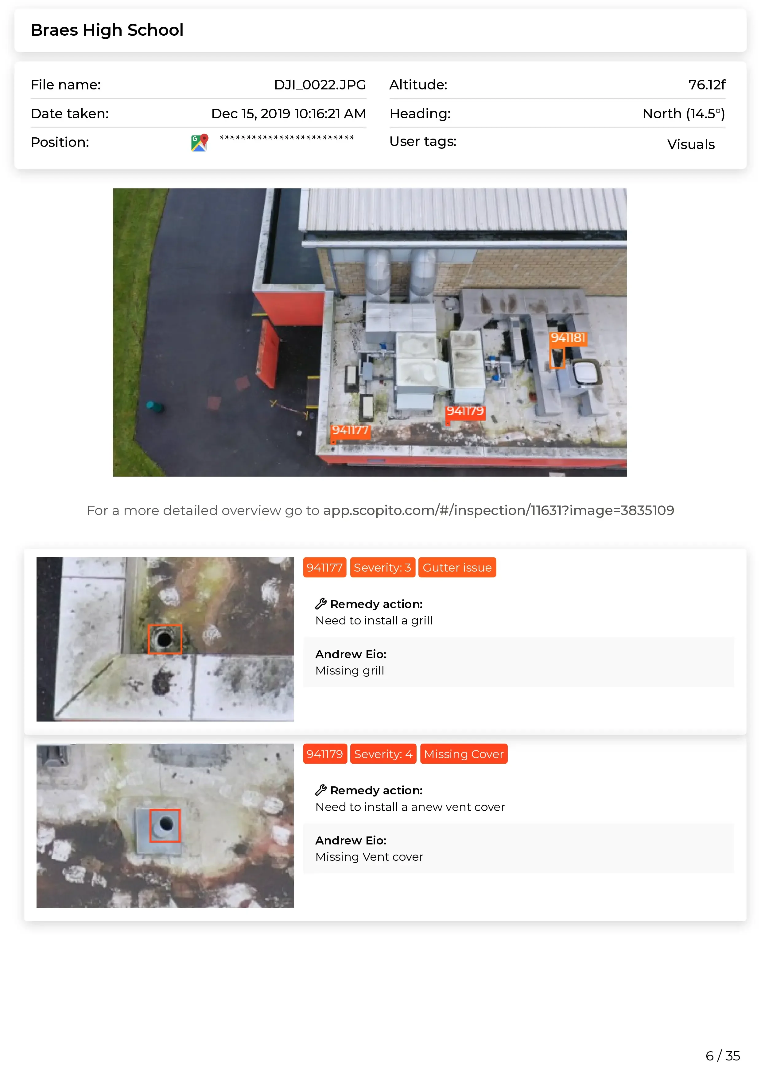 Scopito inspection severity overview drone survey Yorkshire