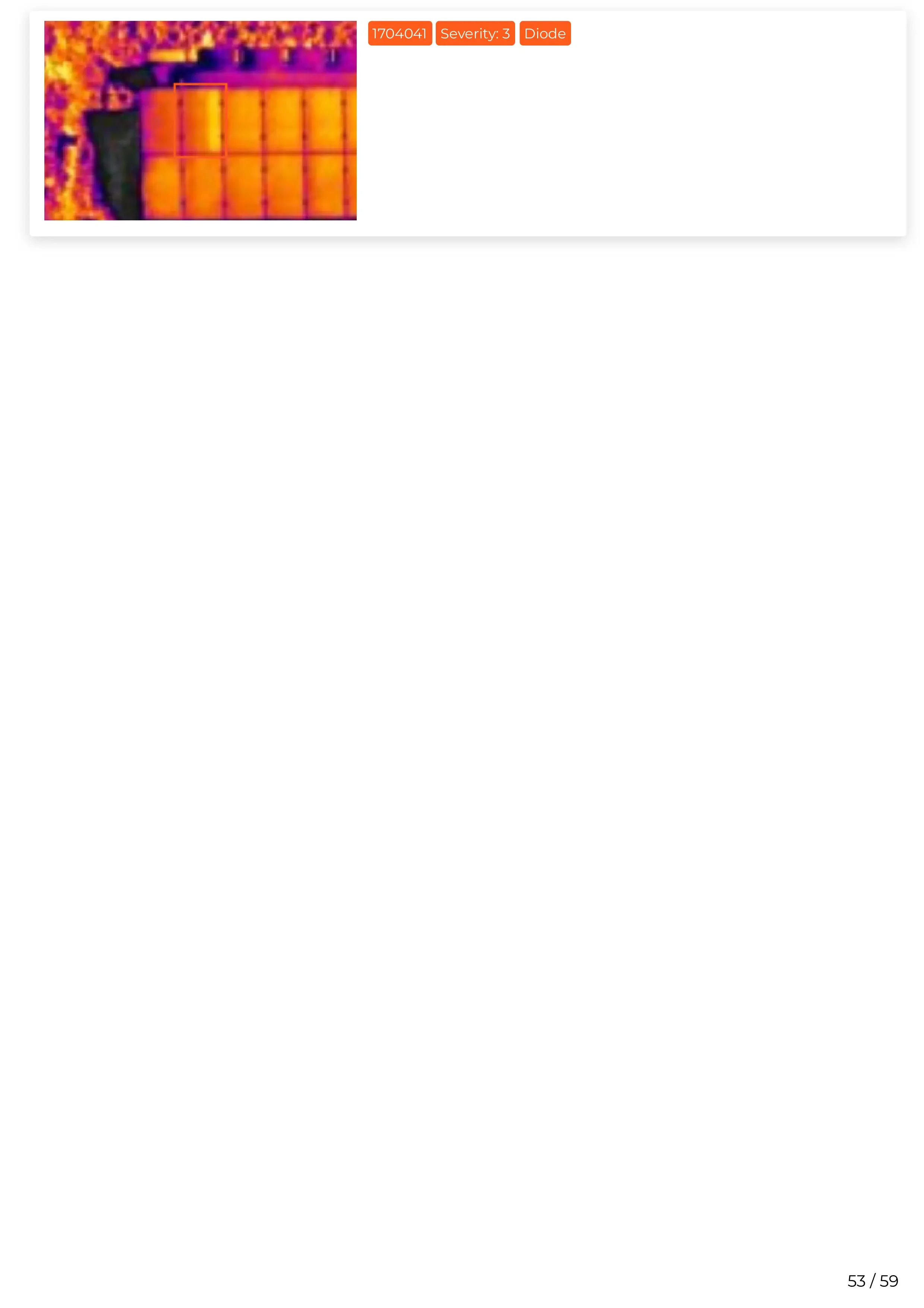 Thermal image of a circuit board with a damaged diode.