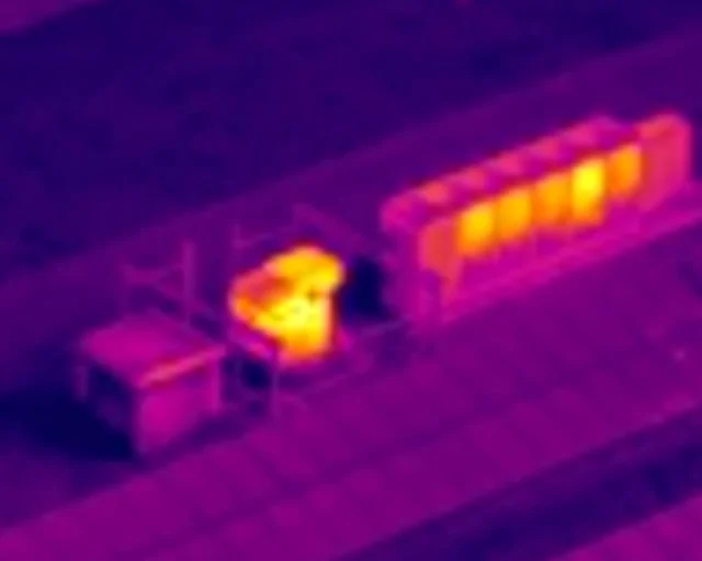 Solar Farm Equipment Thermal Scan Drone thermal scan solar farm inverter and electrical equipment heat anomaly Yorkshire