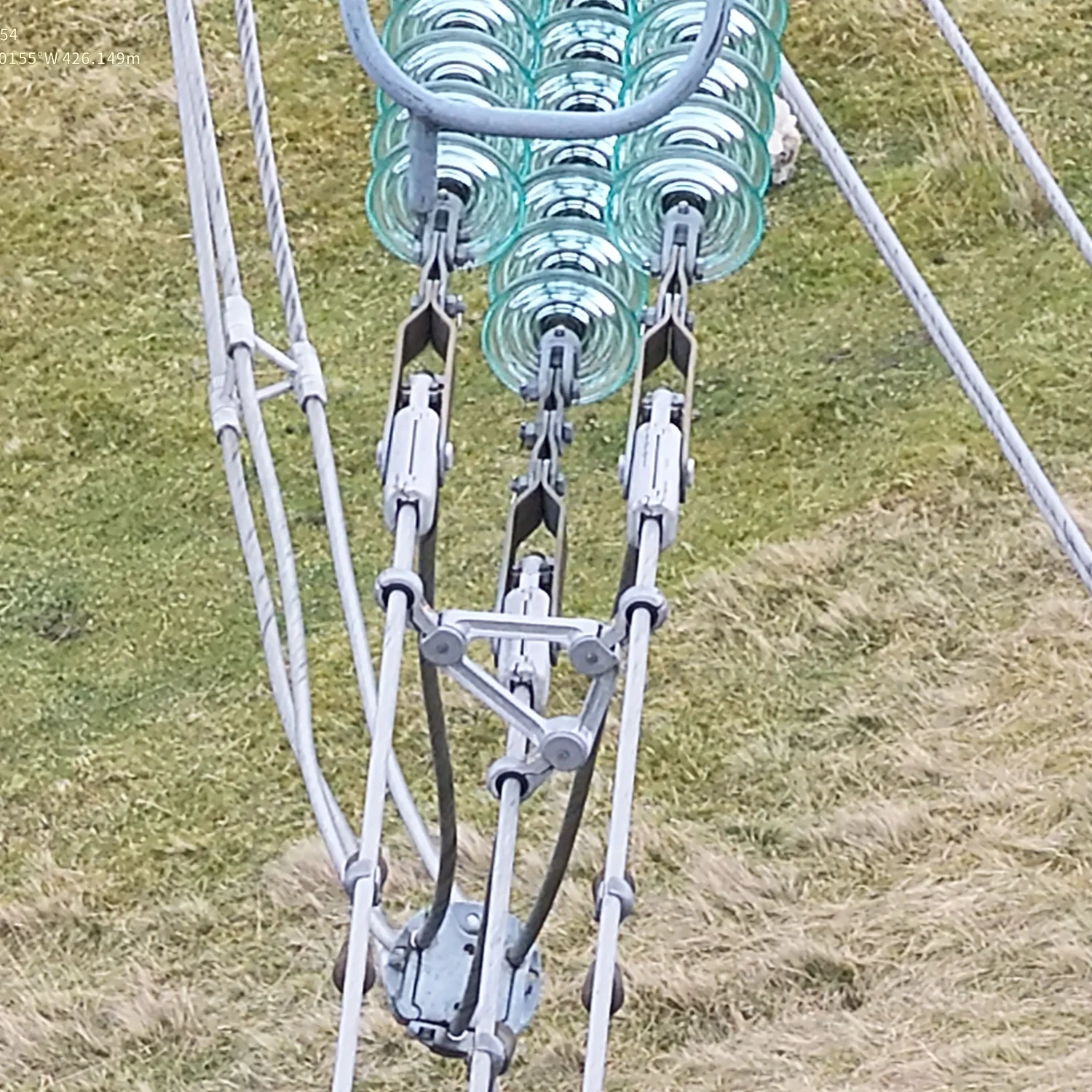 112x zoom drone inspection power line detail corrosion check Yorkshire