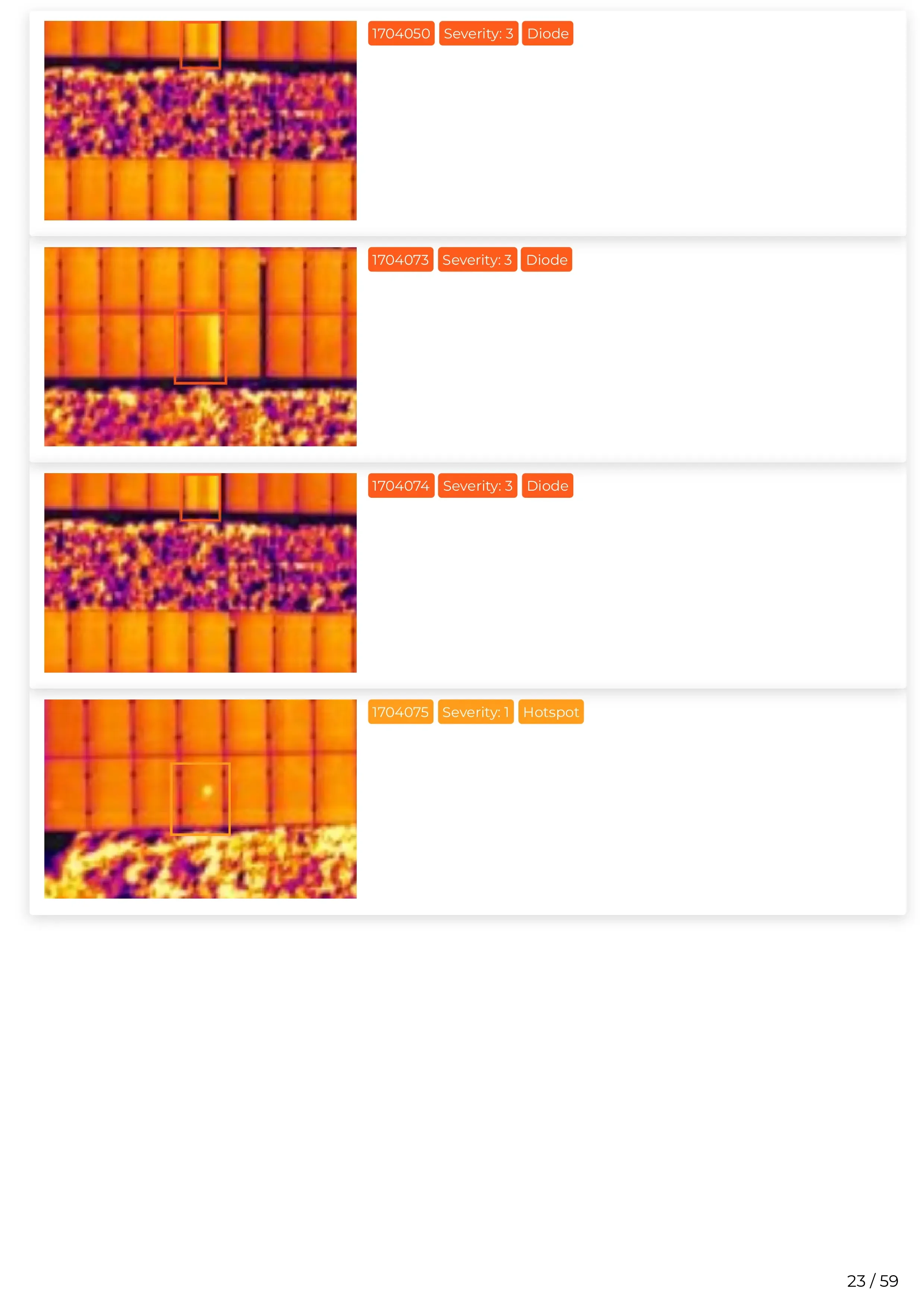 Scopito drone thermal solar panel inspection findings summary Yorkshire