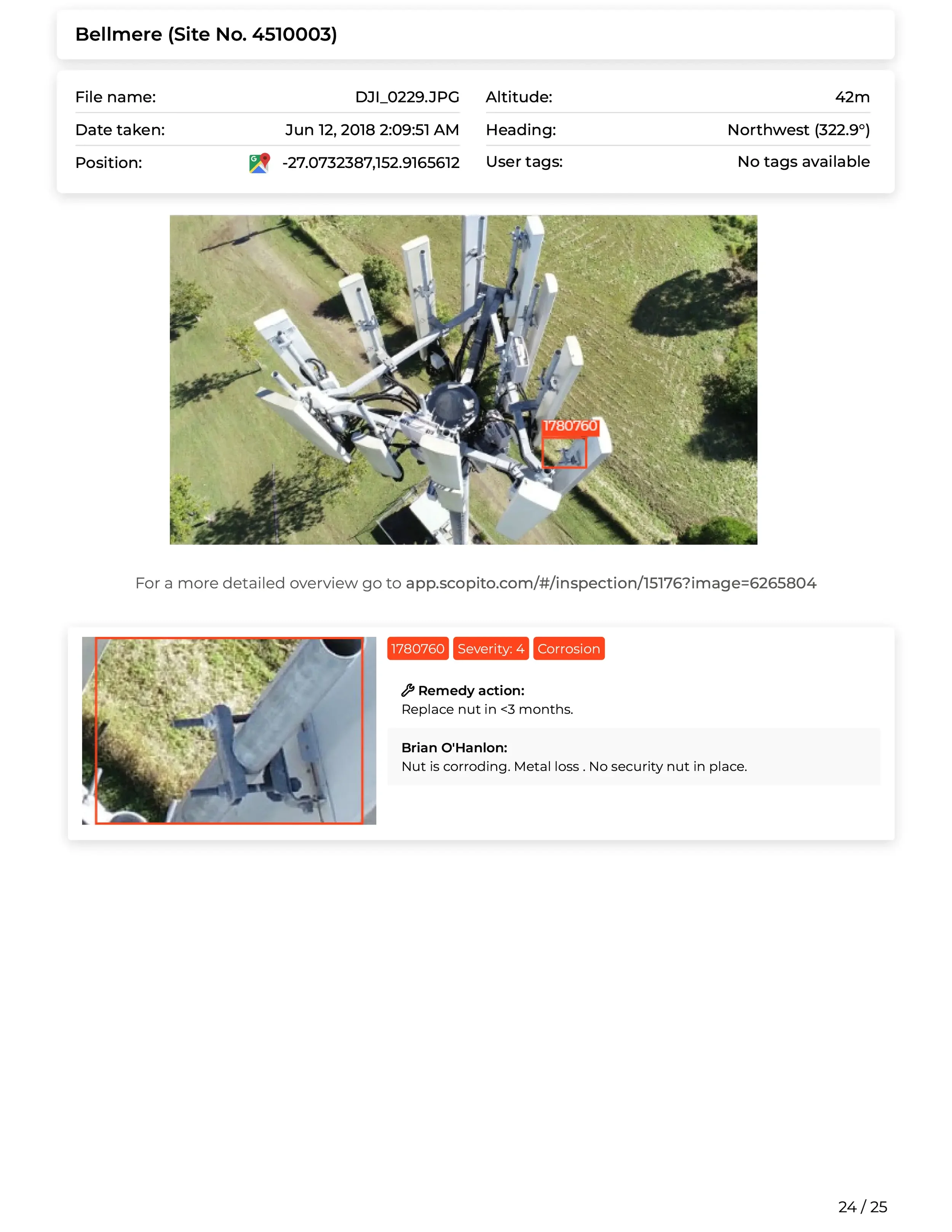 Scopito drone report maintenance recommendations Yorkshire