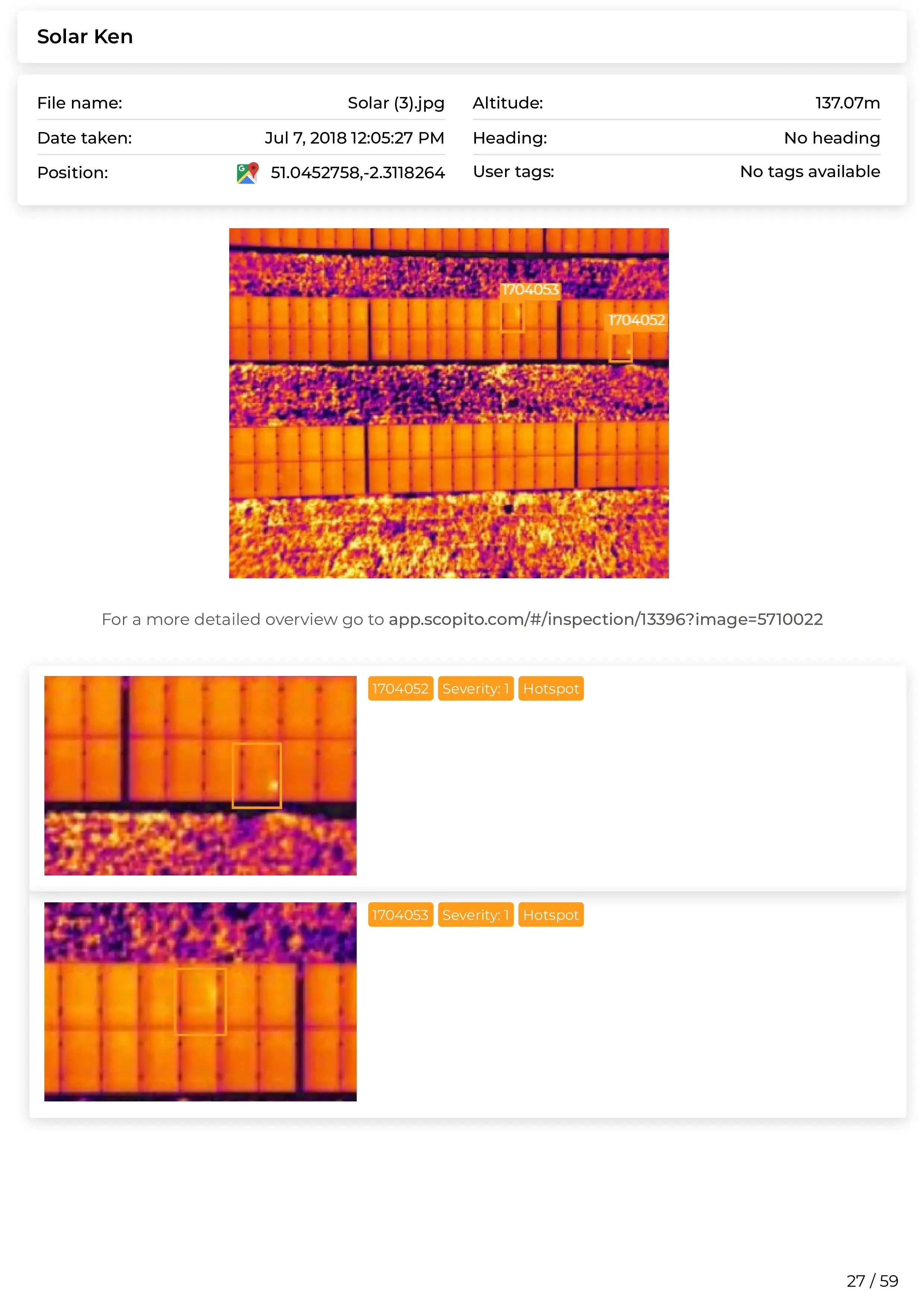 Scopito drone report solar farm damage assessment Leeds