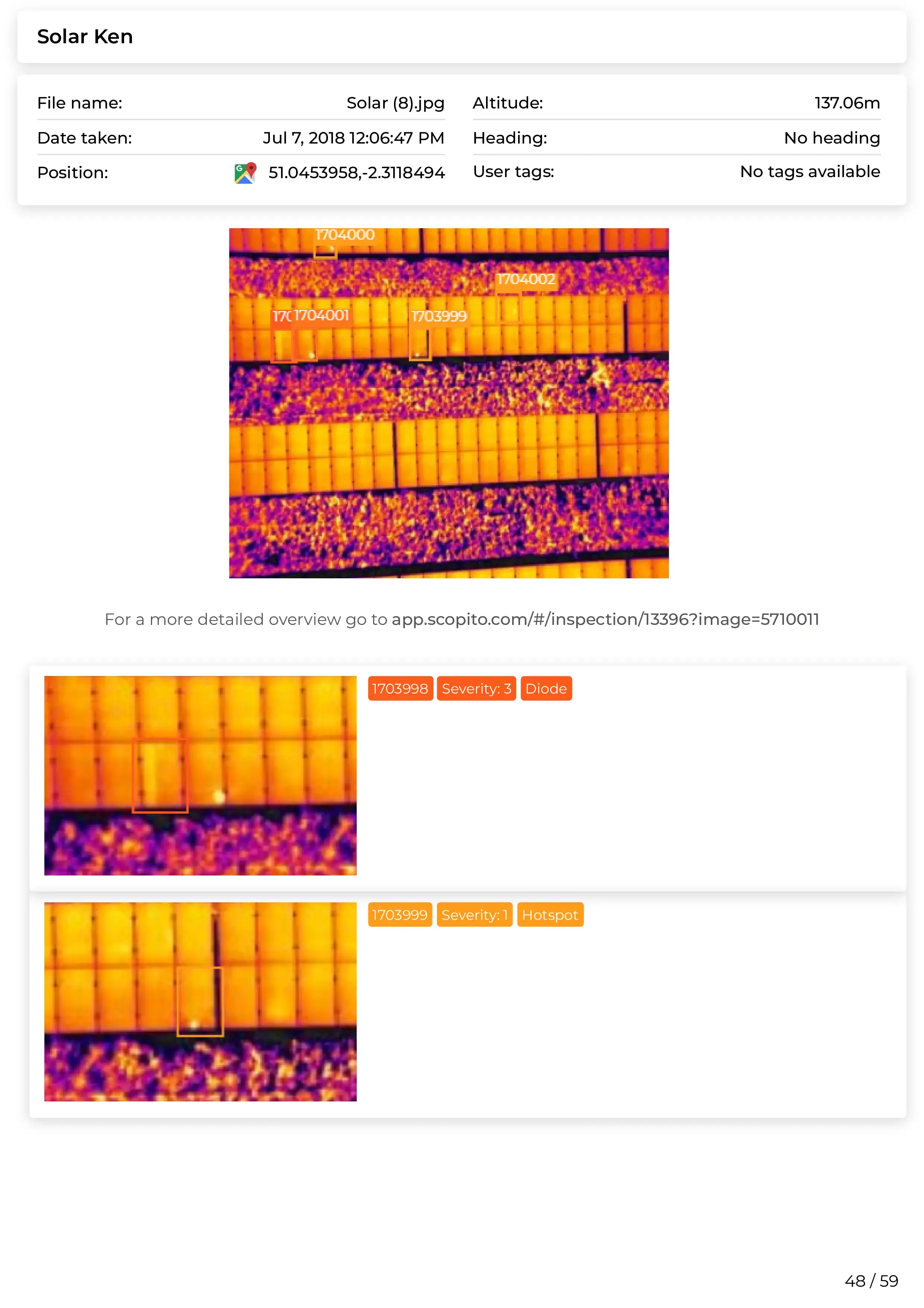 Scopito solar farm full compliance inspection report Harrogate Yorkshire