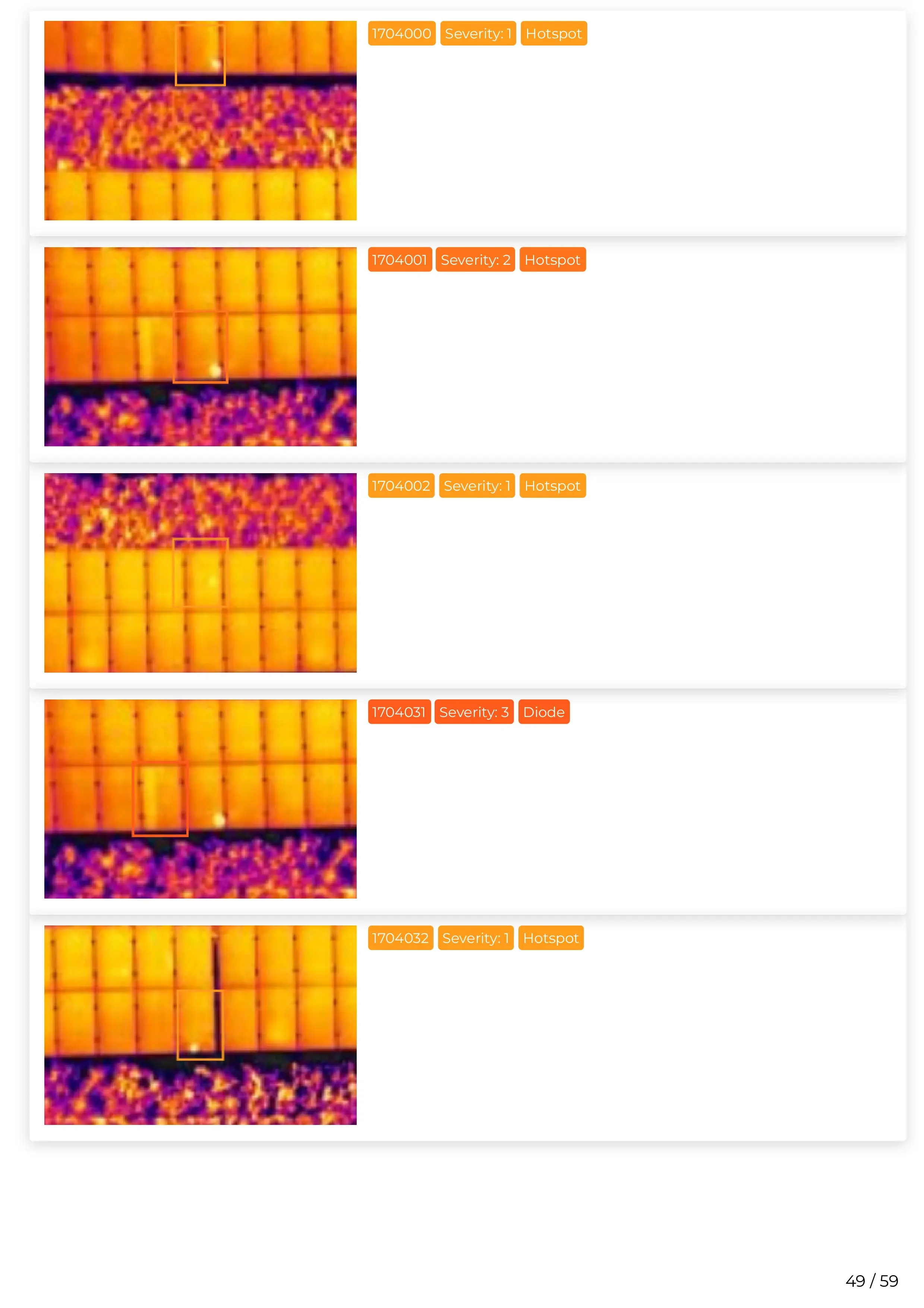 Scopito solar farm full inspection findings table West Yorkshire