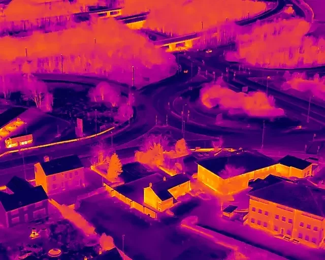 Night-time drone thermal imaging surveillance by Speedee AerialWorks Yorkshire