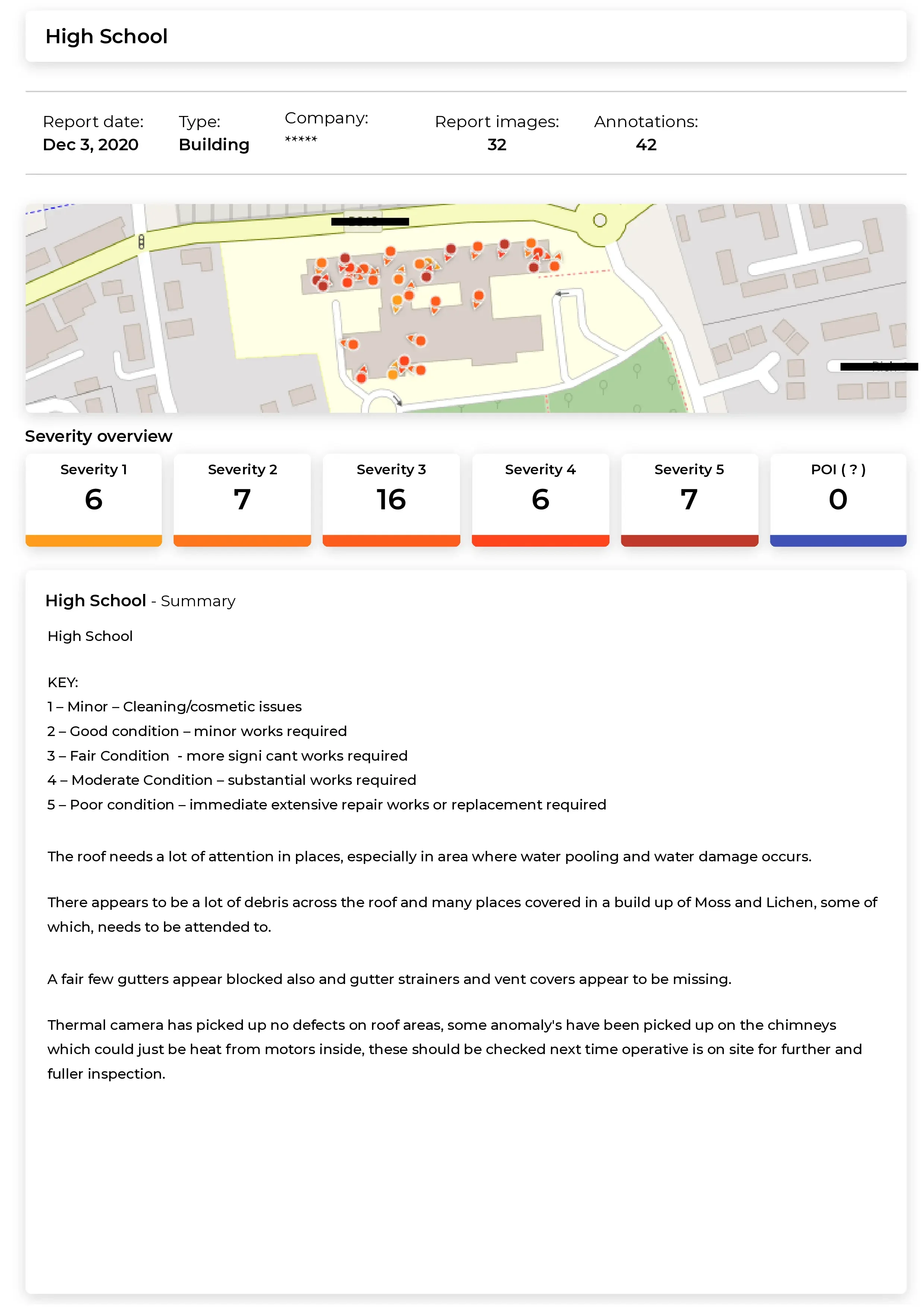 Scopito drone inspection report GPS map overview Bradford Yorkshire