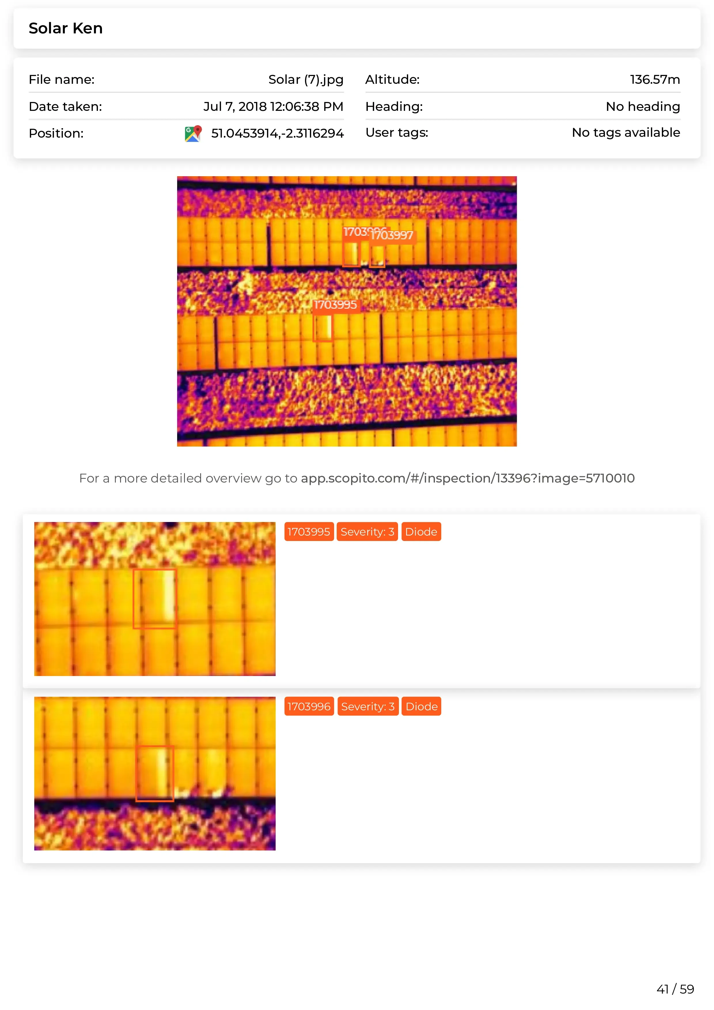 Scopito solar farm full compliance inspection report Leeds Yorkshire