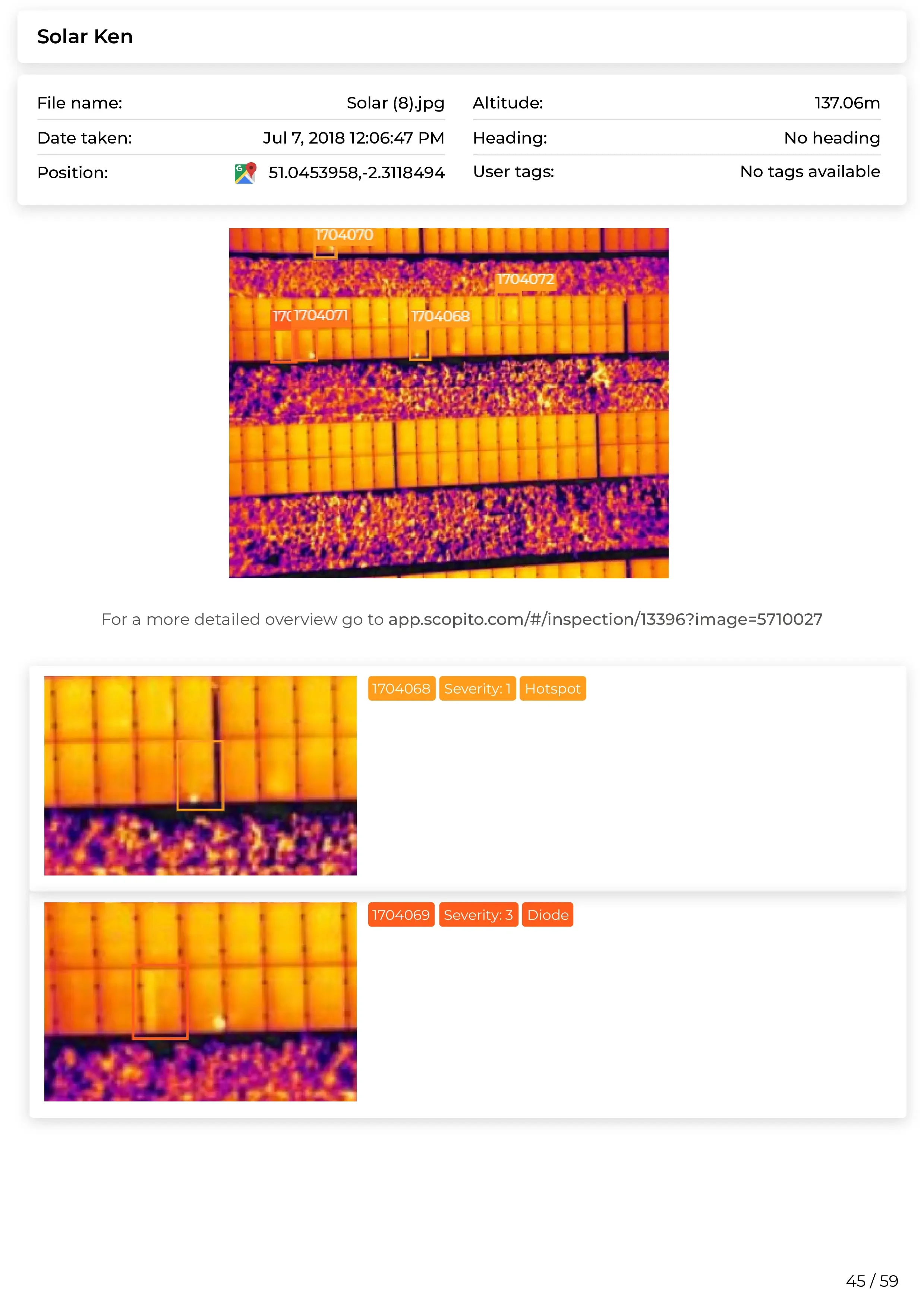Scopito solar farm full compliance inspection report Harrogate Yorkshire