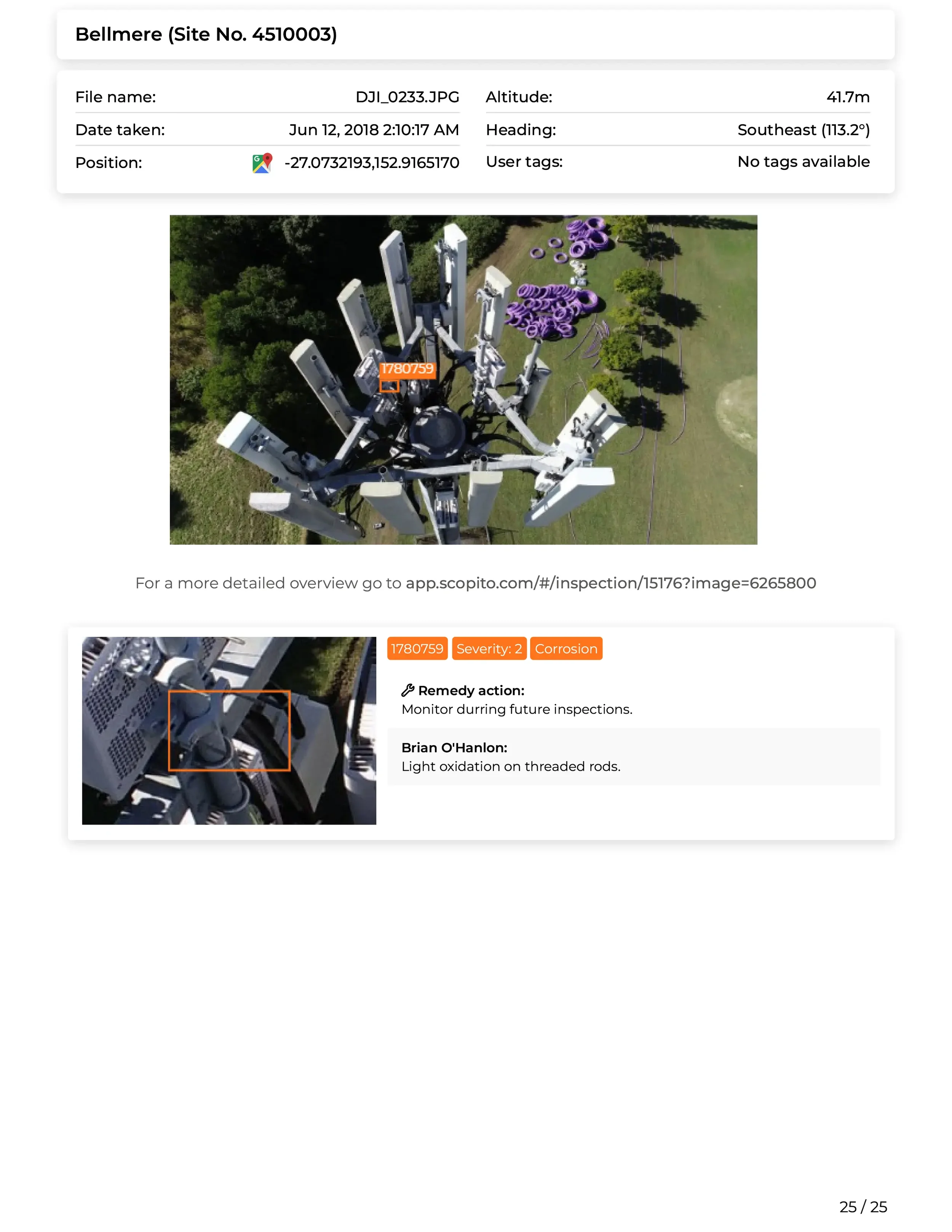 Inspection report image grid structural survey Bradford