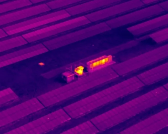 Solar Farm Hot Spot Detection Drone thermal imaging solar farm hot spot bypass diode failure detection Yorkshire