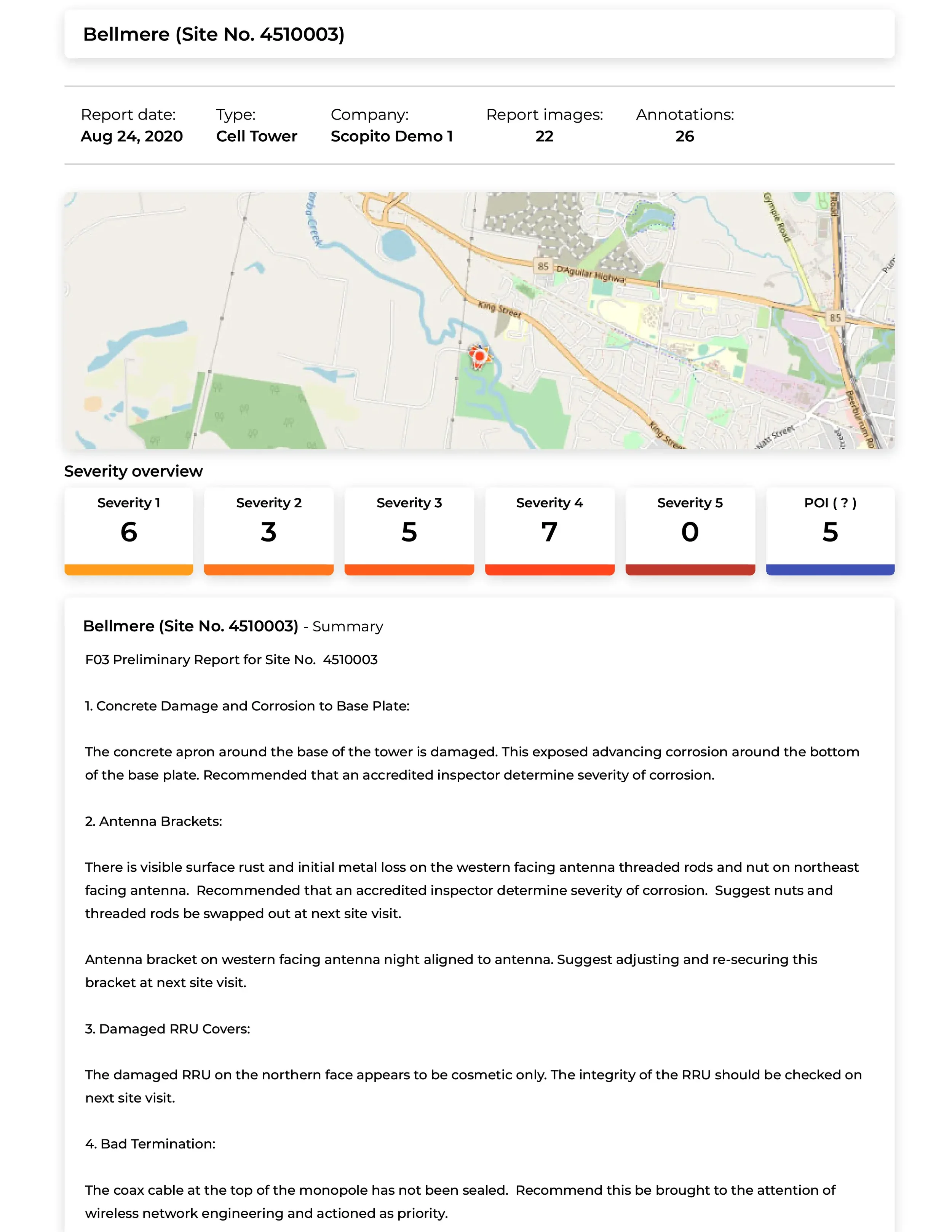 Scopito GPS mapped drone inspection report Yorkshire